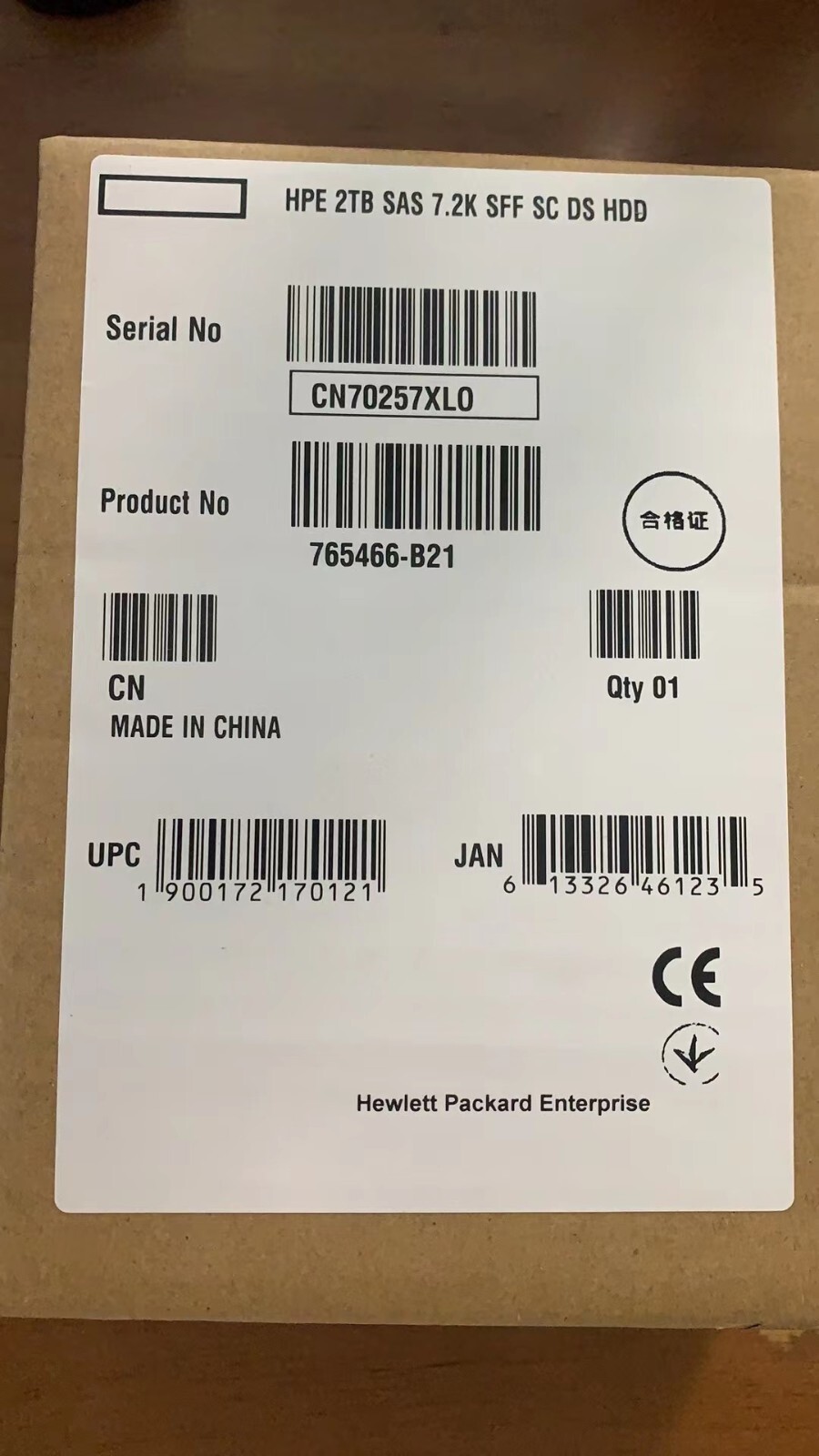 New 765466-B21 HP 2TB 12G SAS 7.2K RPM 2.5" 512E HDD 765873-001 765452-002