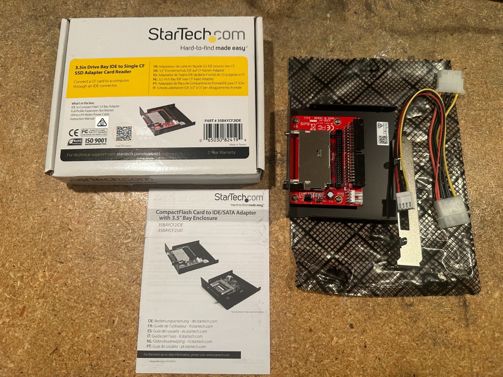 StarTech 3.5in Drive Bay IDE to Single CF SSD Adapter Card Reader