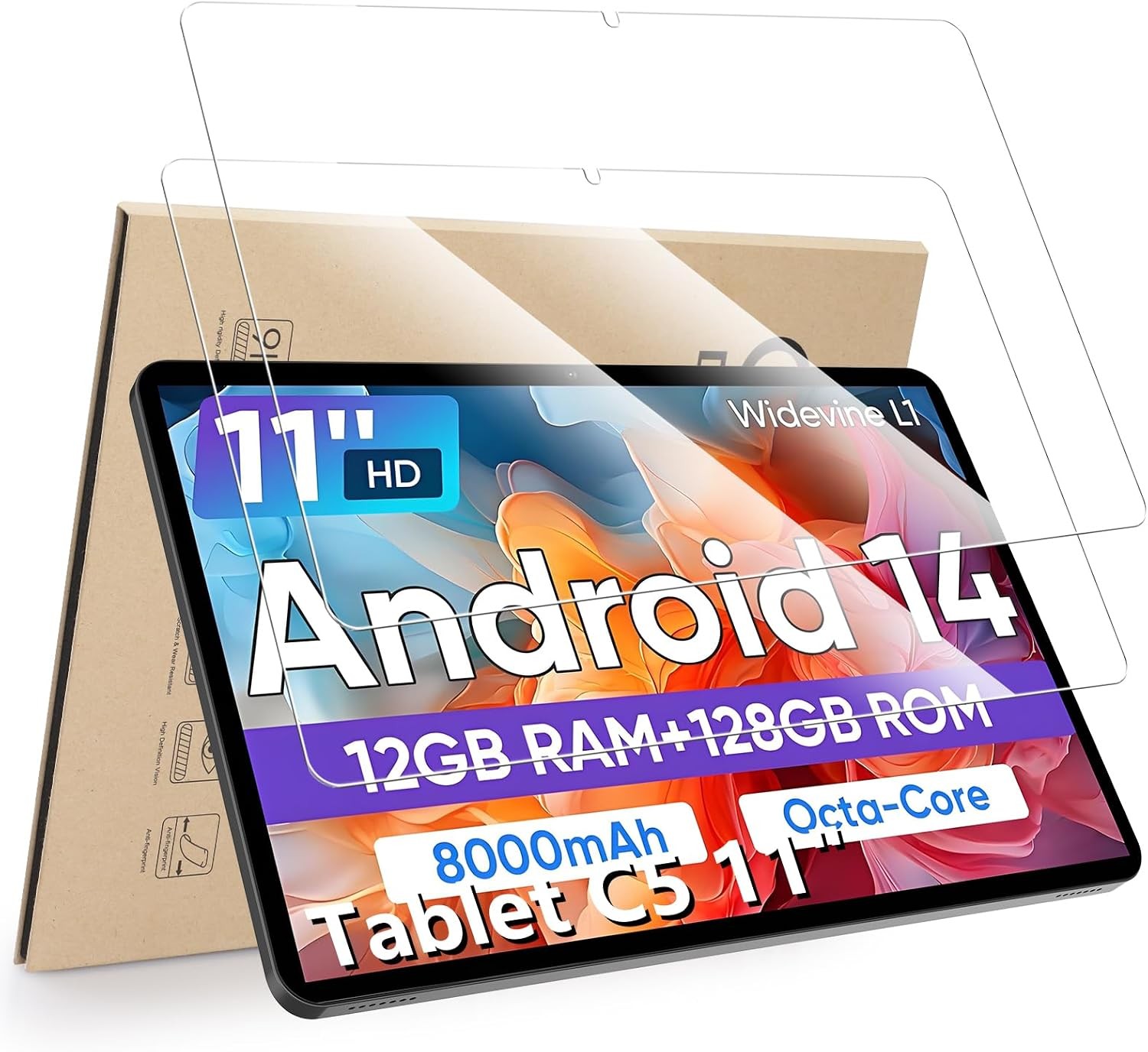 2-Pack Screen Protector for COLORROOM Tablet C5 11" - HD Clarity, Anti-Scratch