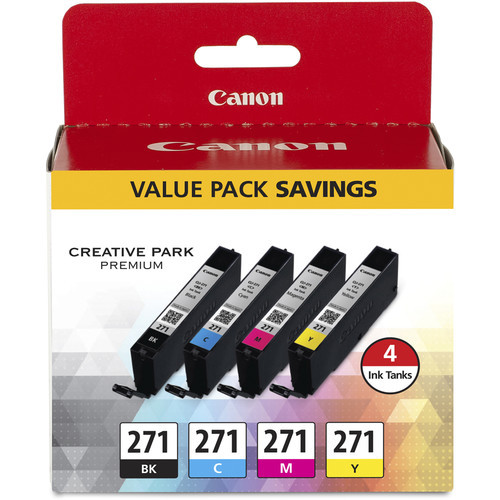 Genuine Canon CLI-271 4 Color Ink Value Pack (0390C005)- Canon Authorized Dealer