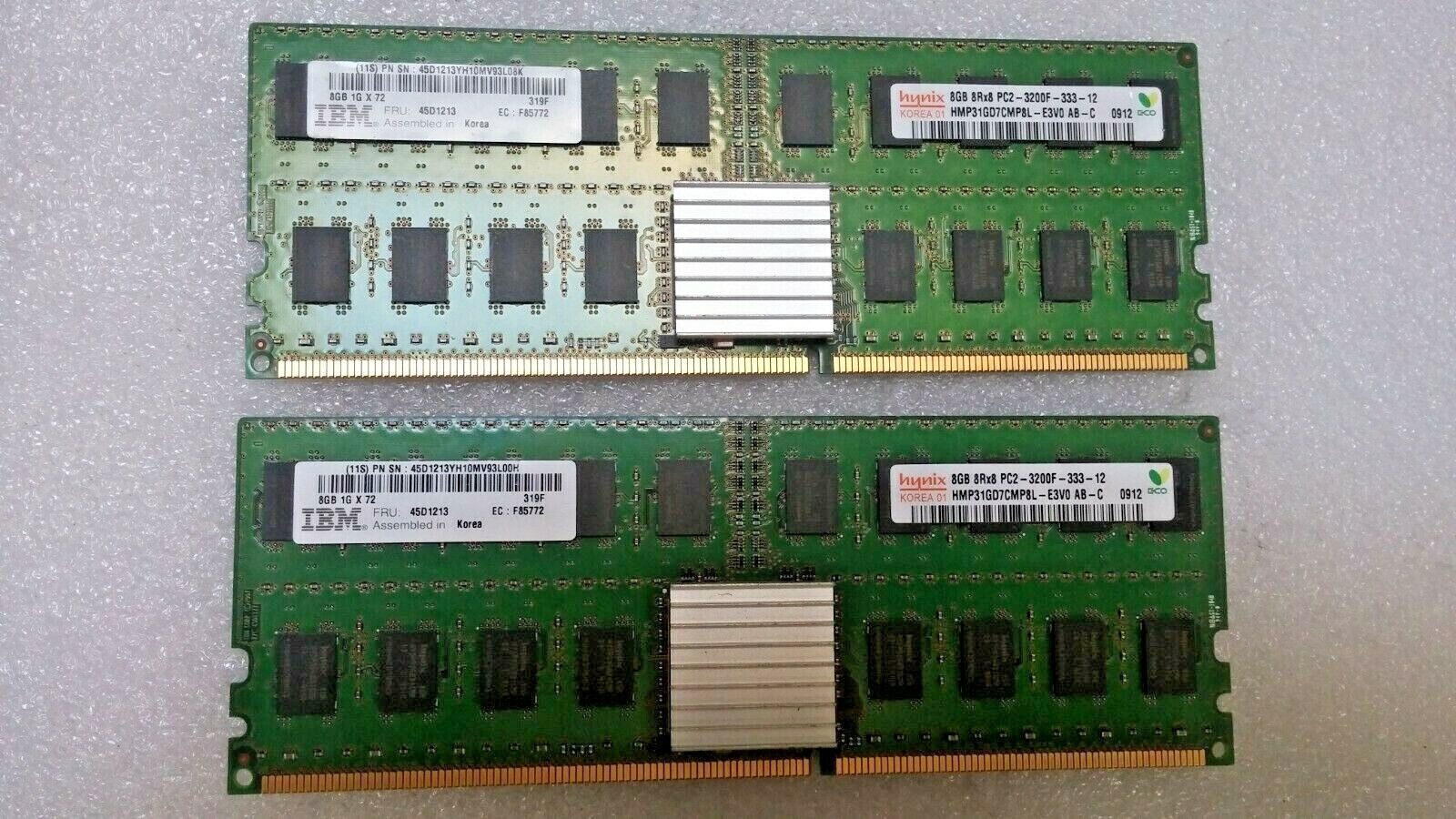 IBM 8GB 1GX72 8GB 8Rx8 PC2-3200F FRU: 45D1213  