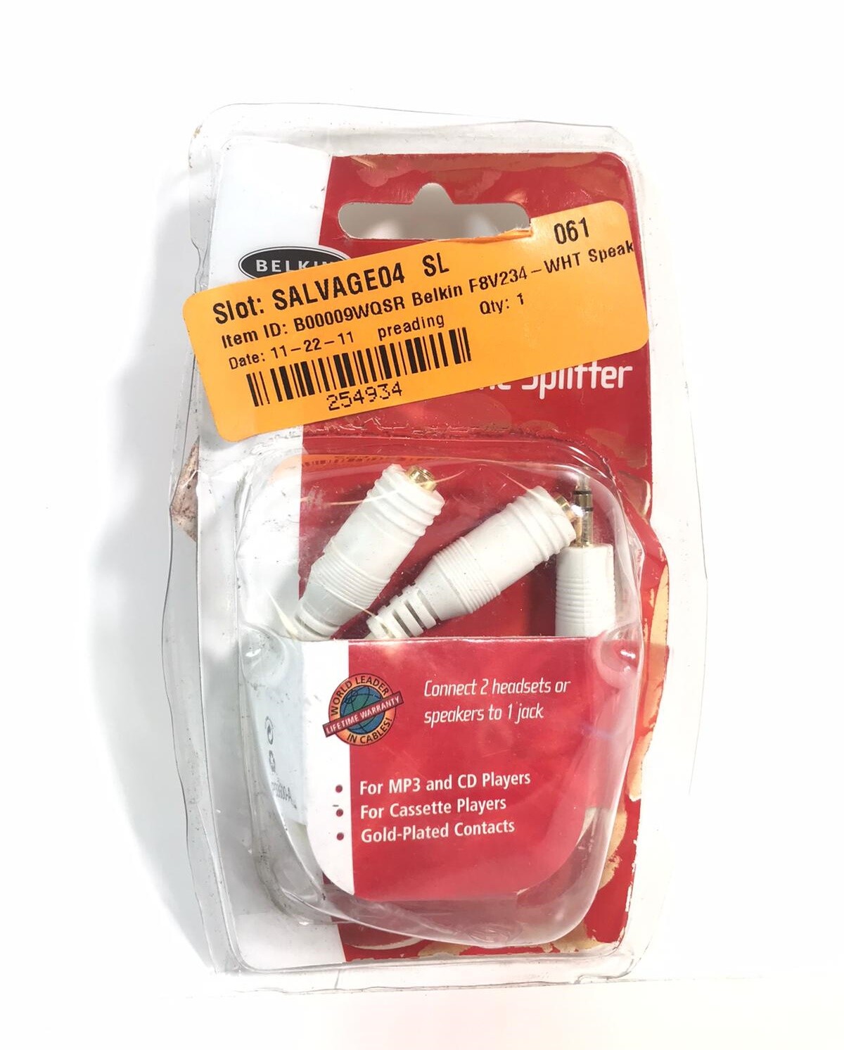 Belkin Speaker and Headphone Splitter - White