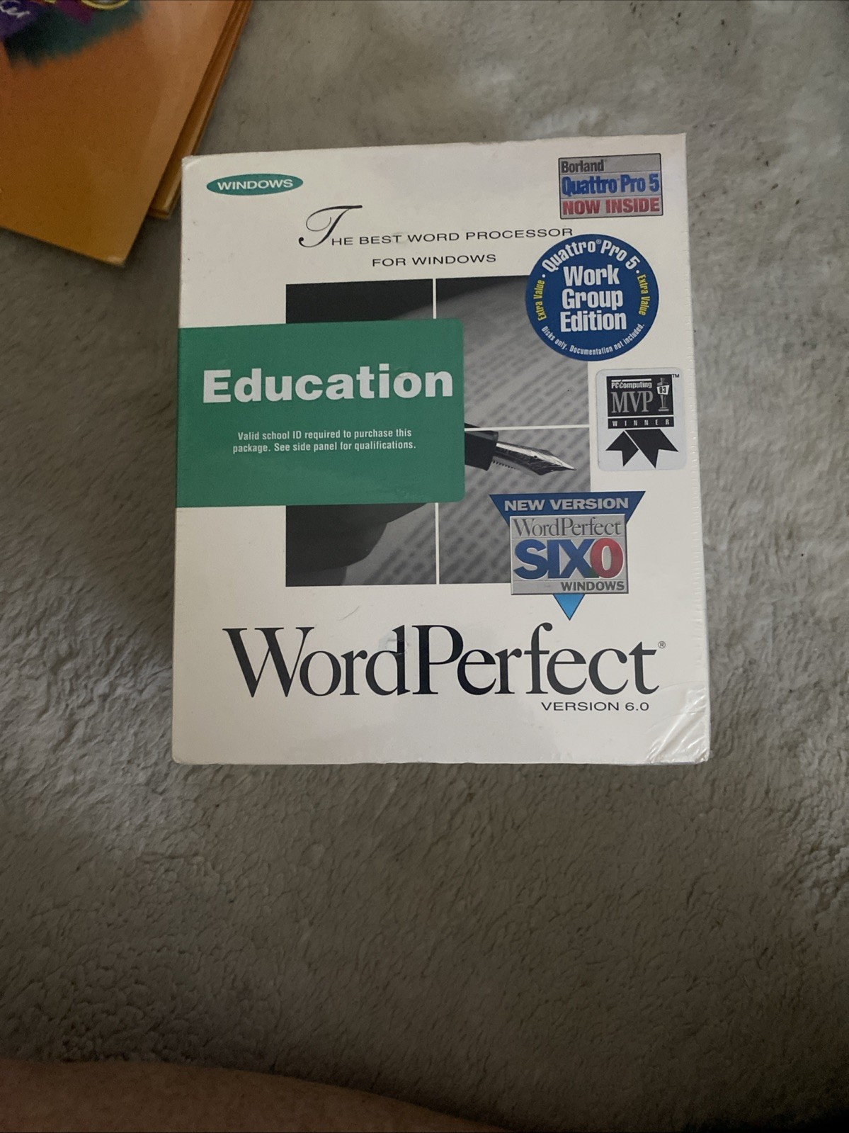 Vintage 1993 WORDPERFECT Versions 6.0 Windows plus QUATTRO PRO 5.0 New Sealed