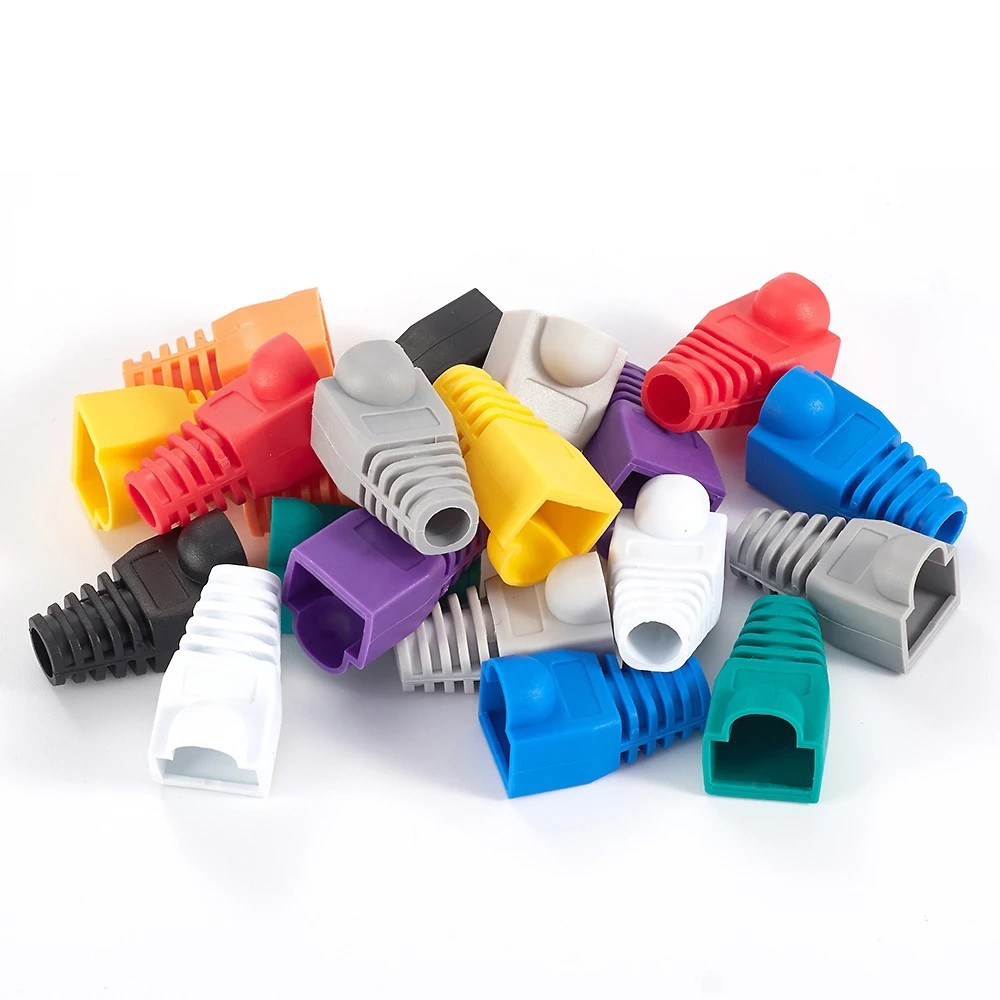 10/50Pcs RJ45 Strain Relief Boots CAT5E CAT6 Ethernet Plug Cover Set - NEW