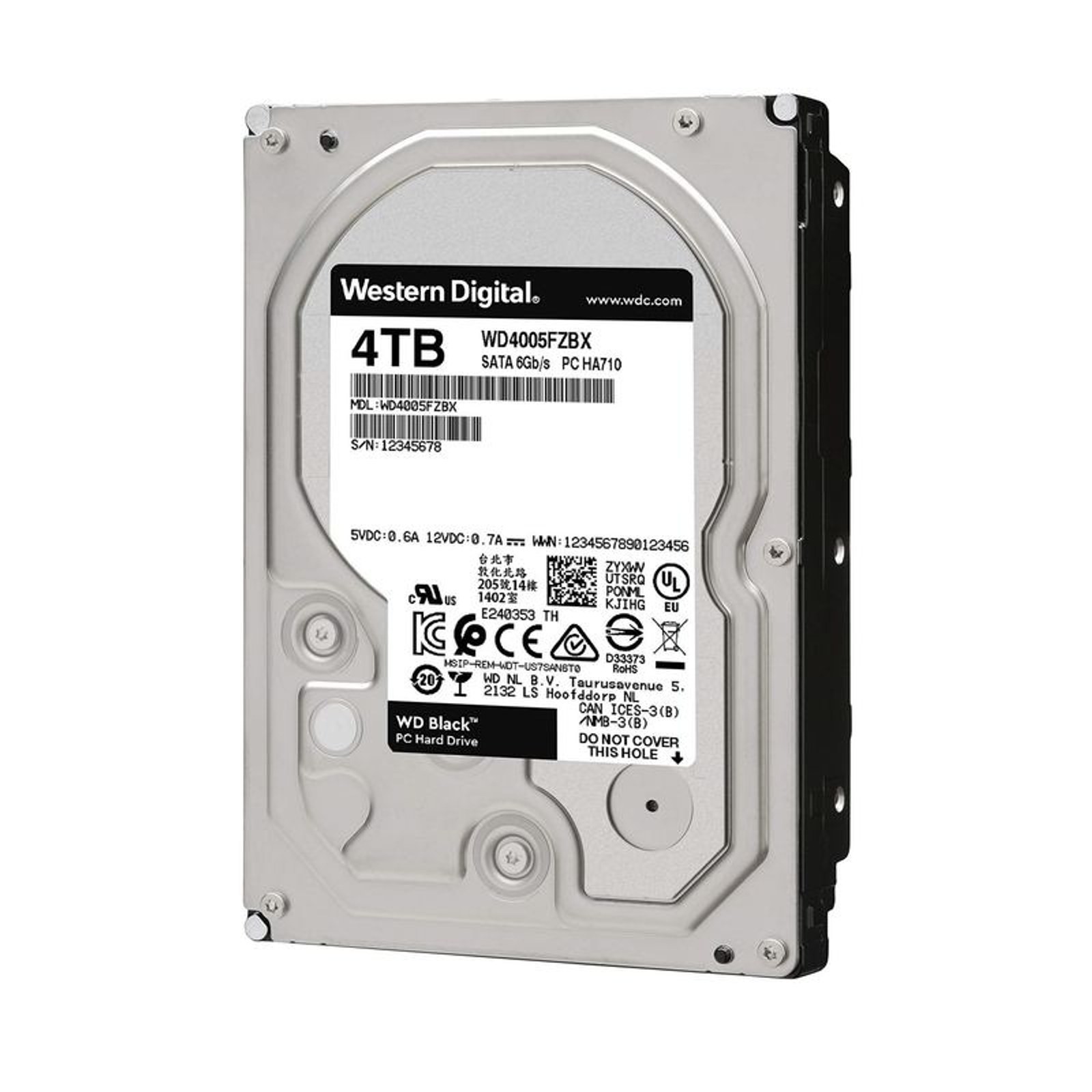 Western Digital Black WD4005FZBX 4TB 7200 RPM 256MB Cache SATA 6.0Gb/s 3.5" Desk