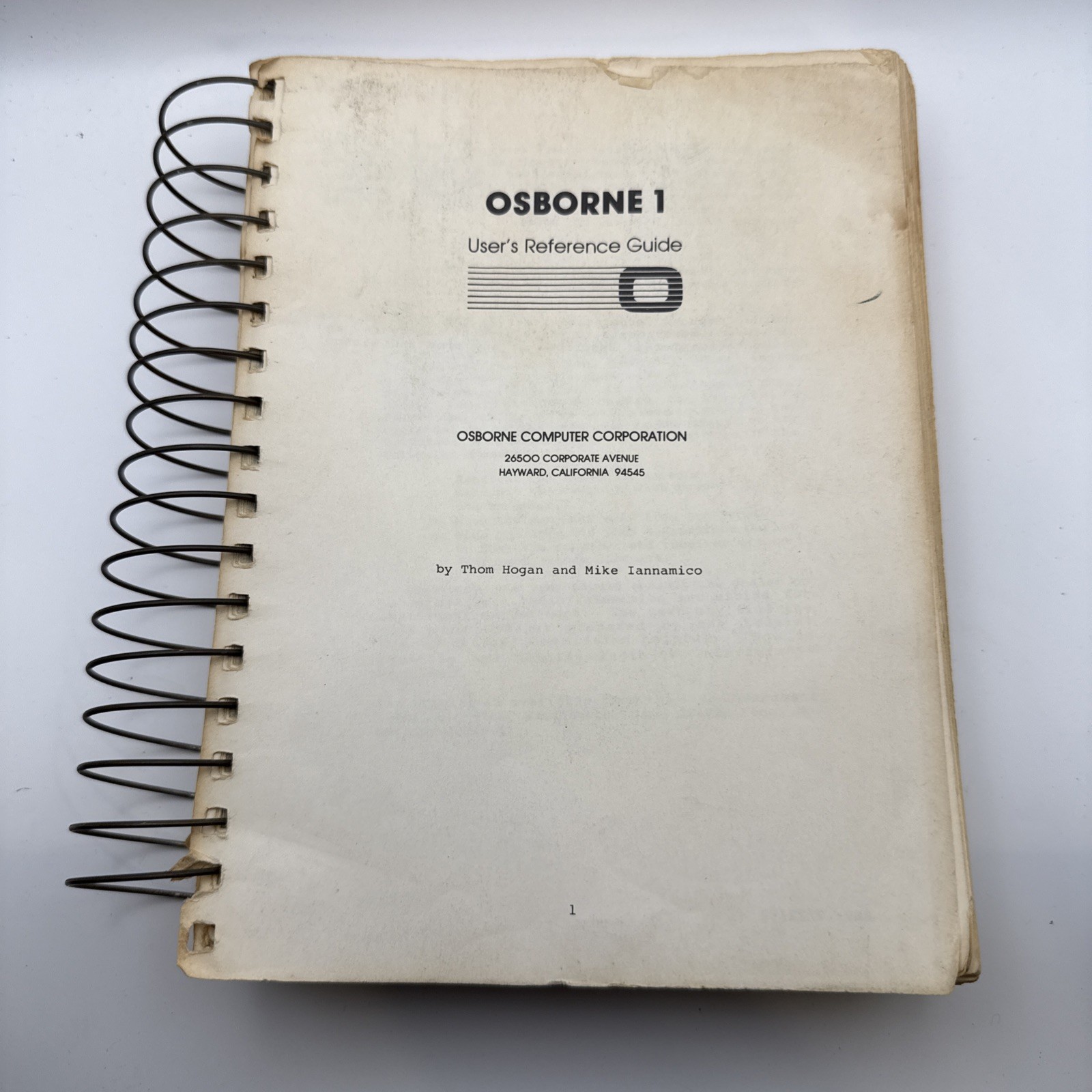Osborne 1 User’s Reference Guide 1982 Hogan CP/M Vintage Computer Manual