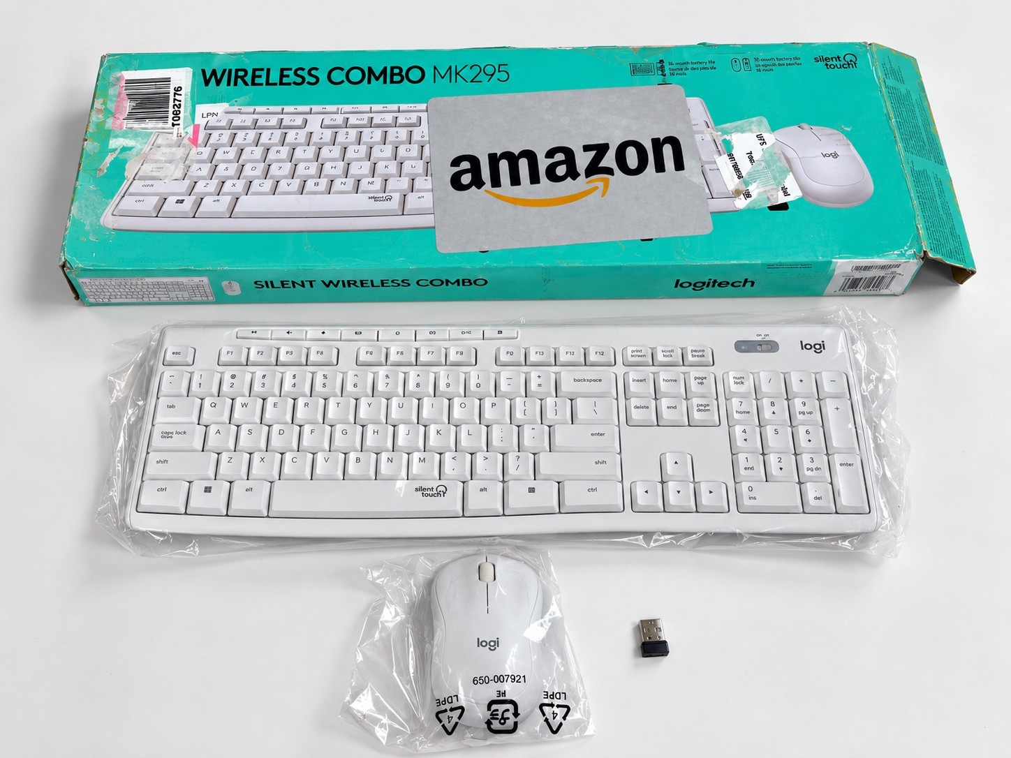 Logitech MK295 Silent Wireless Mouse & Keyboard Combo, White 920-009783