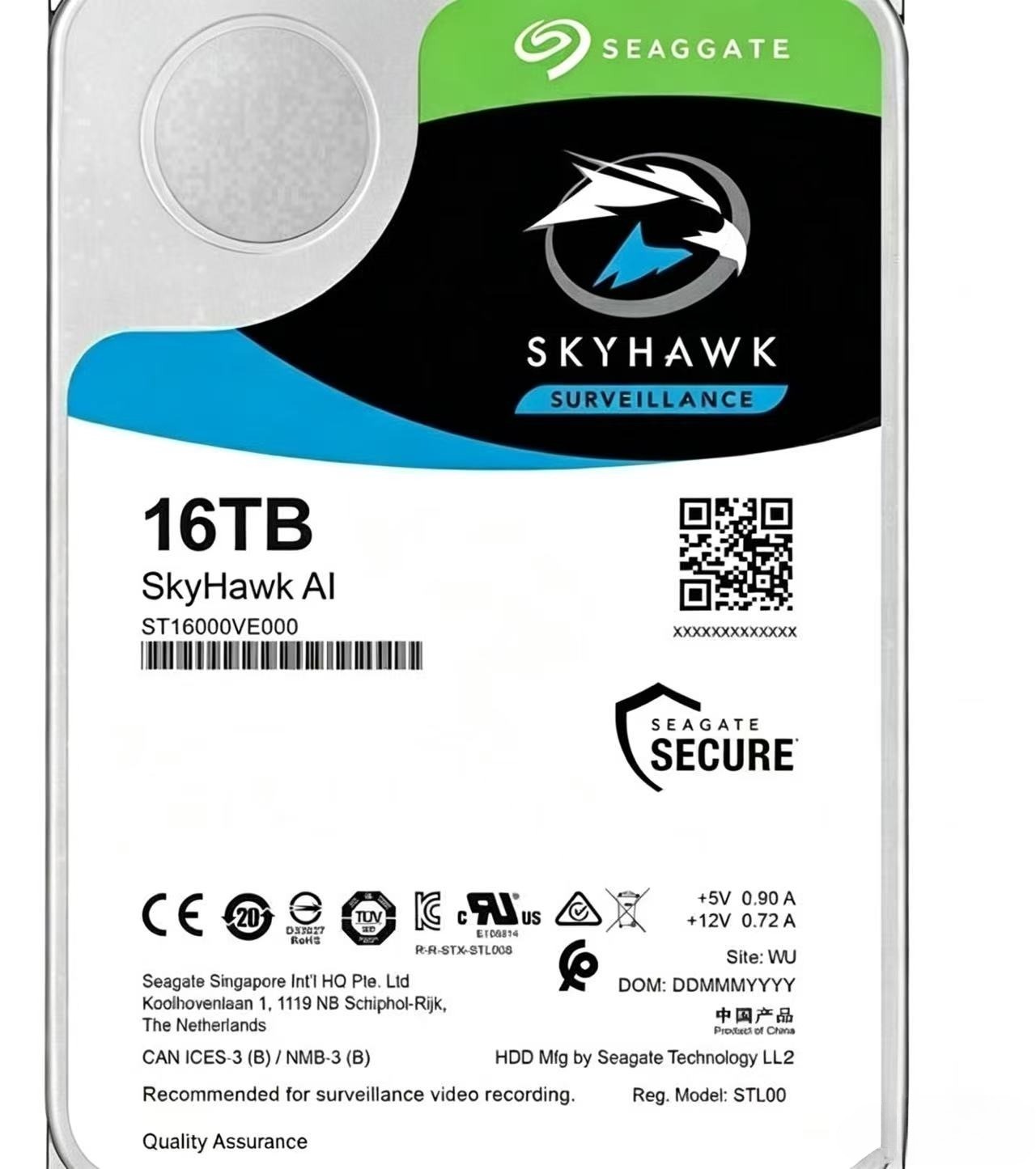 Seagate Skyhawk ST16000VE000 Ai SATA 16TB 256mb 3.5 7200rpm Internal Hard Drive