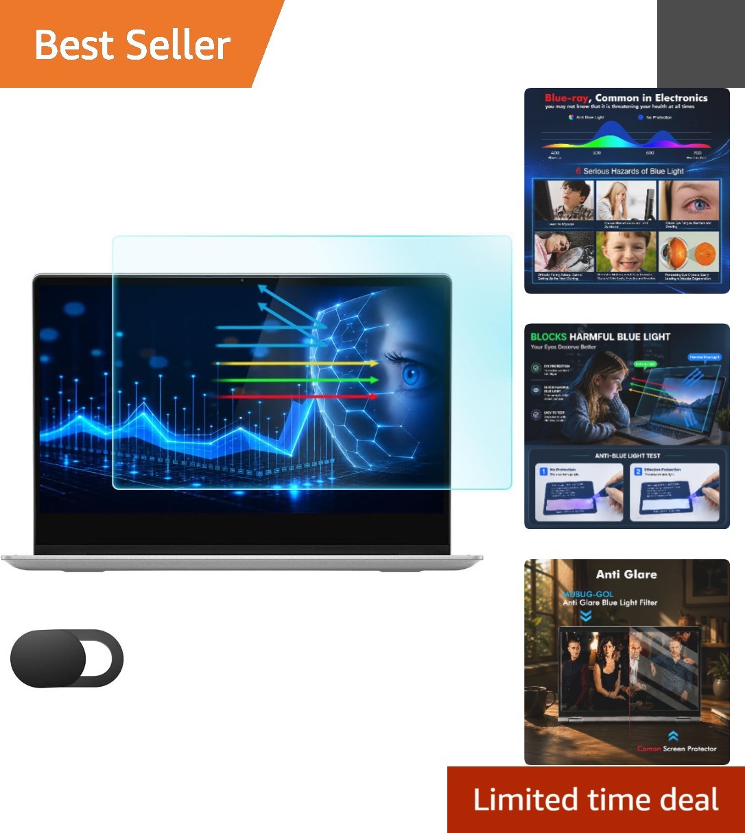 Ultimate Eye Protection for 15.6" Laptops - Blue Light & Anti-Glare Shielding