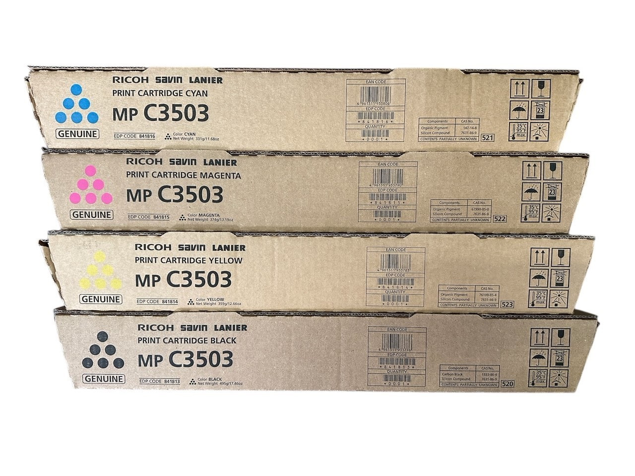 New Ricoh Savin Lanier MP C3503 Multi-Pack Toner Cartridge Set
