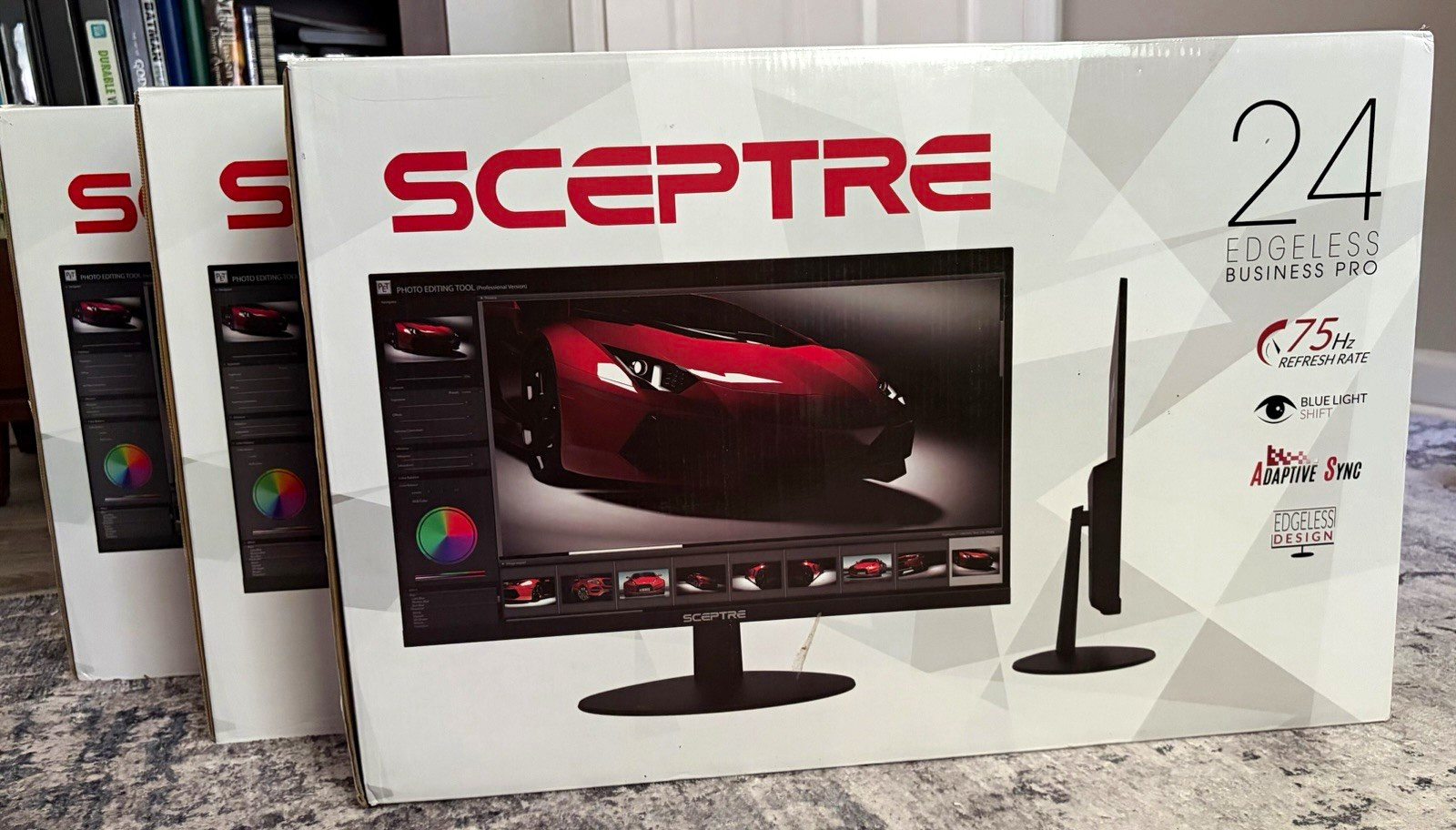 Sceptre E248W-FPT 23.8" FHD LED 75Hz Adaptive-Sync Slim Bezel HDMI VGA