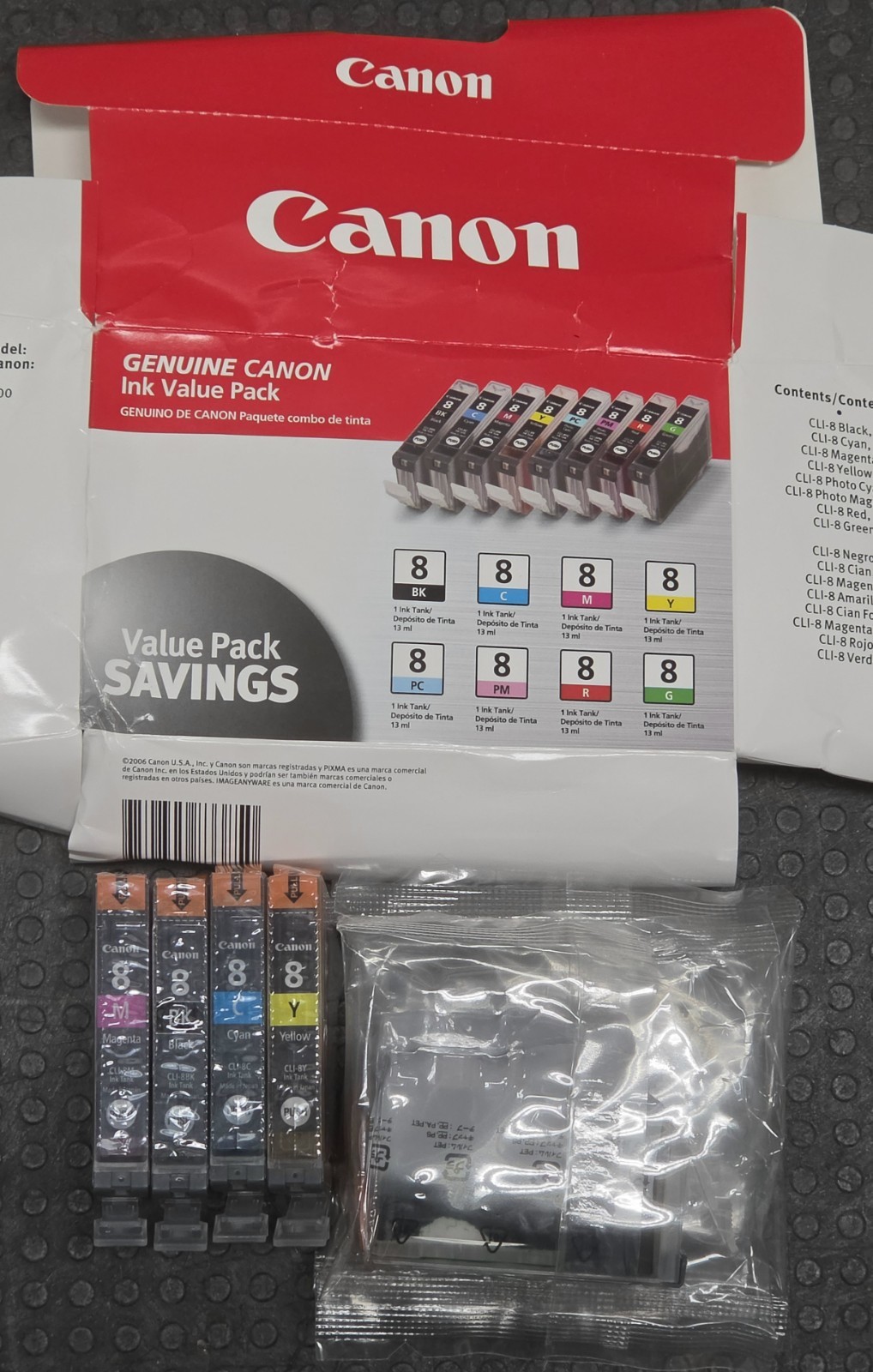 8PK Genuine Canon CLI-8 Ink 8-Pack PIXMA Pro9000 Photo Printer 