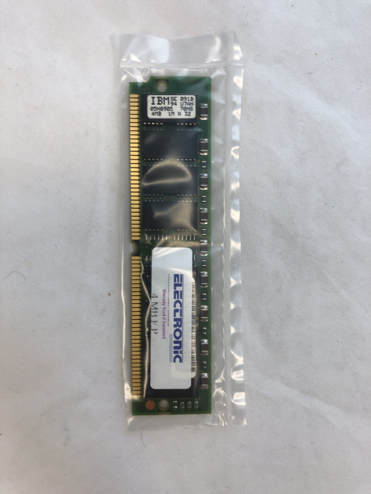 Original IBM FRU 92G7540 4MB 70NS 72 PIN SIMM 05H0905 92G7539  4 Meg Ram 1x32 FP