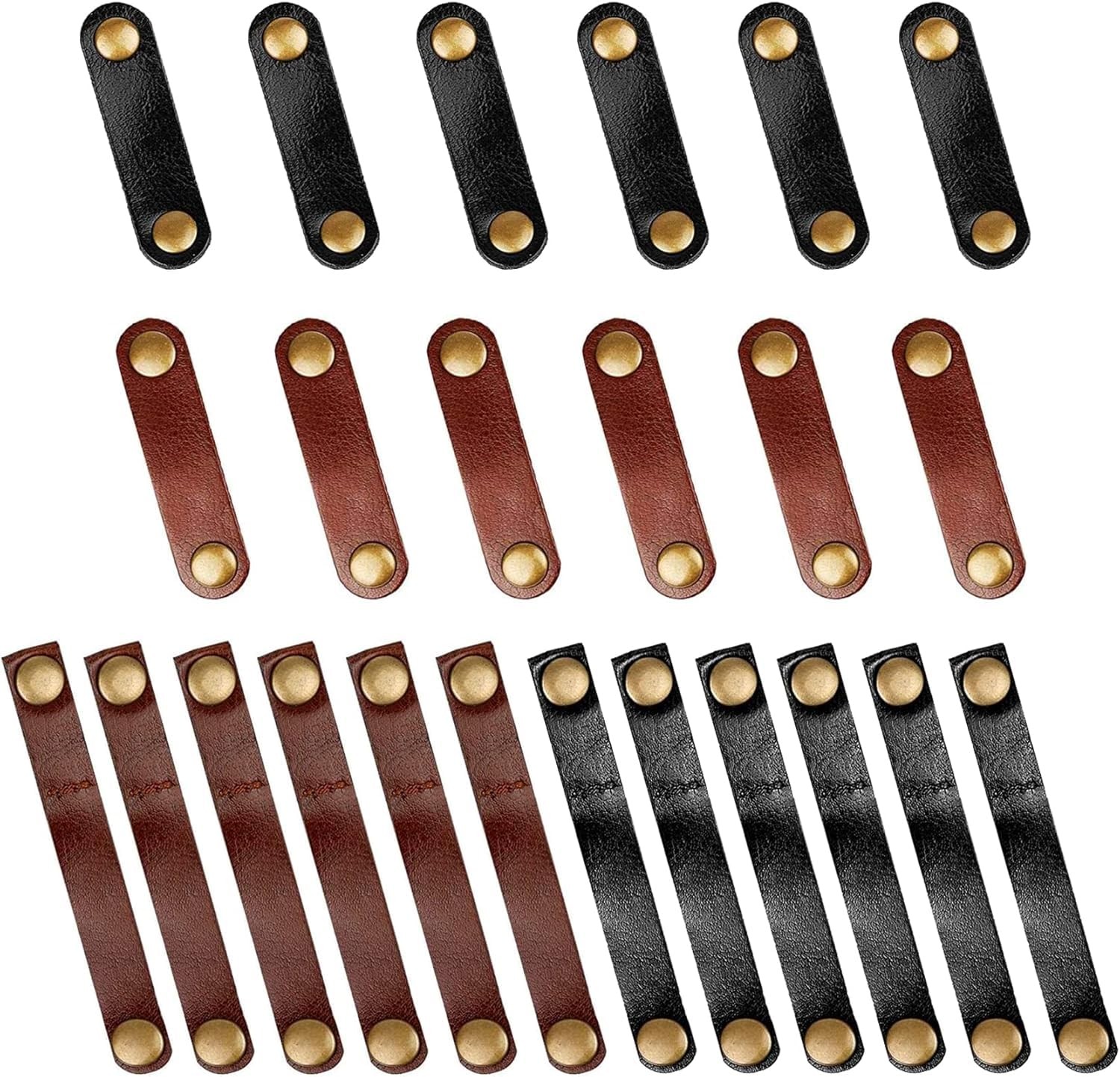 24-Pack Leather Cord Organizer Cable Ties,Cord Keeper for Travel