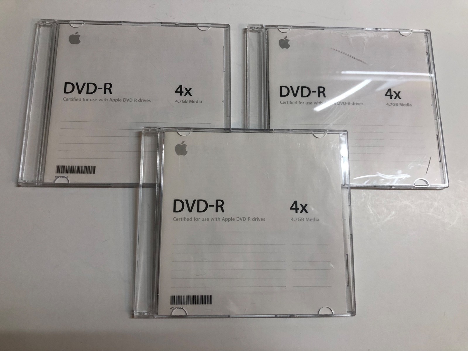 Apple DVD-R 4x 4.7gb Media Lot of 3
