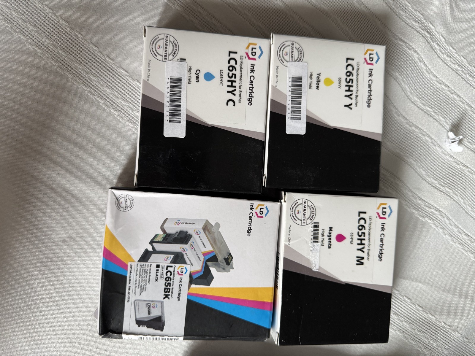 INK  LD Comp for Brother Set of 4 HY Ink Cartridges: Black Cyan Magenta Yellow