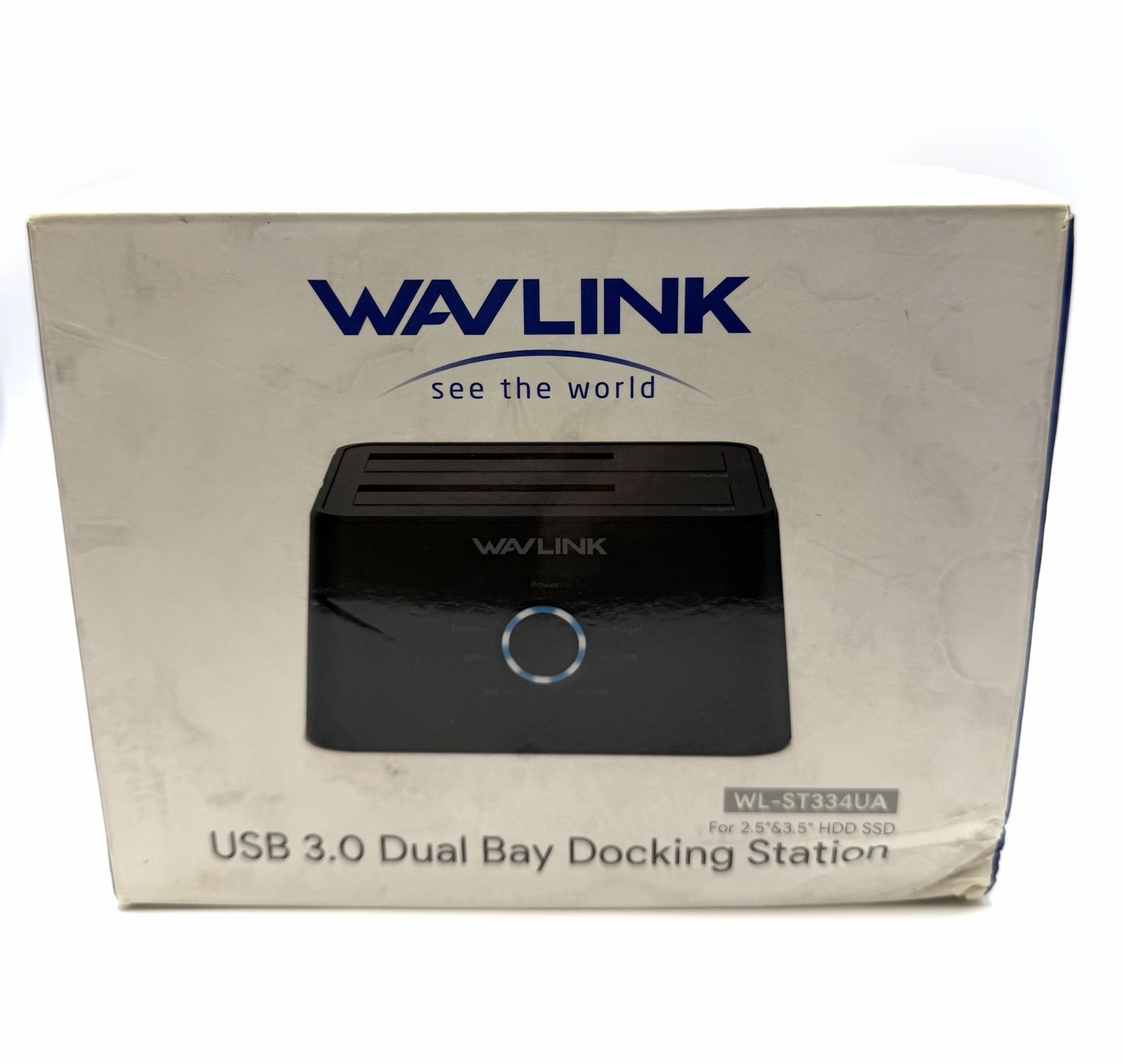 WAVLINK USB 3.0 Dual Bay Docking Station WL-ST334UA 2.5” 3.5” HDD SSD Open Box