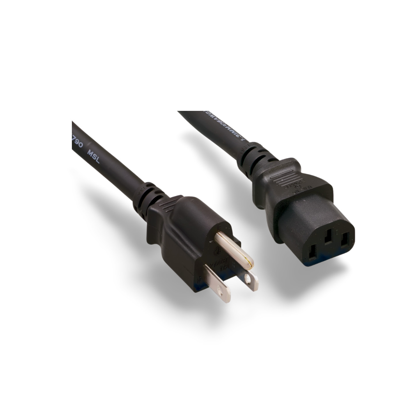 5ft Universal Power Cord NEMA 5-15P to IEC320C13 18 AWG - Black