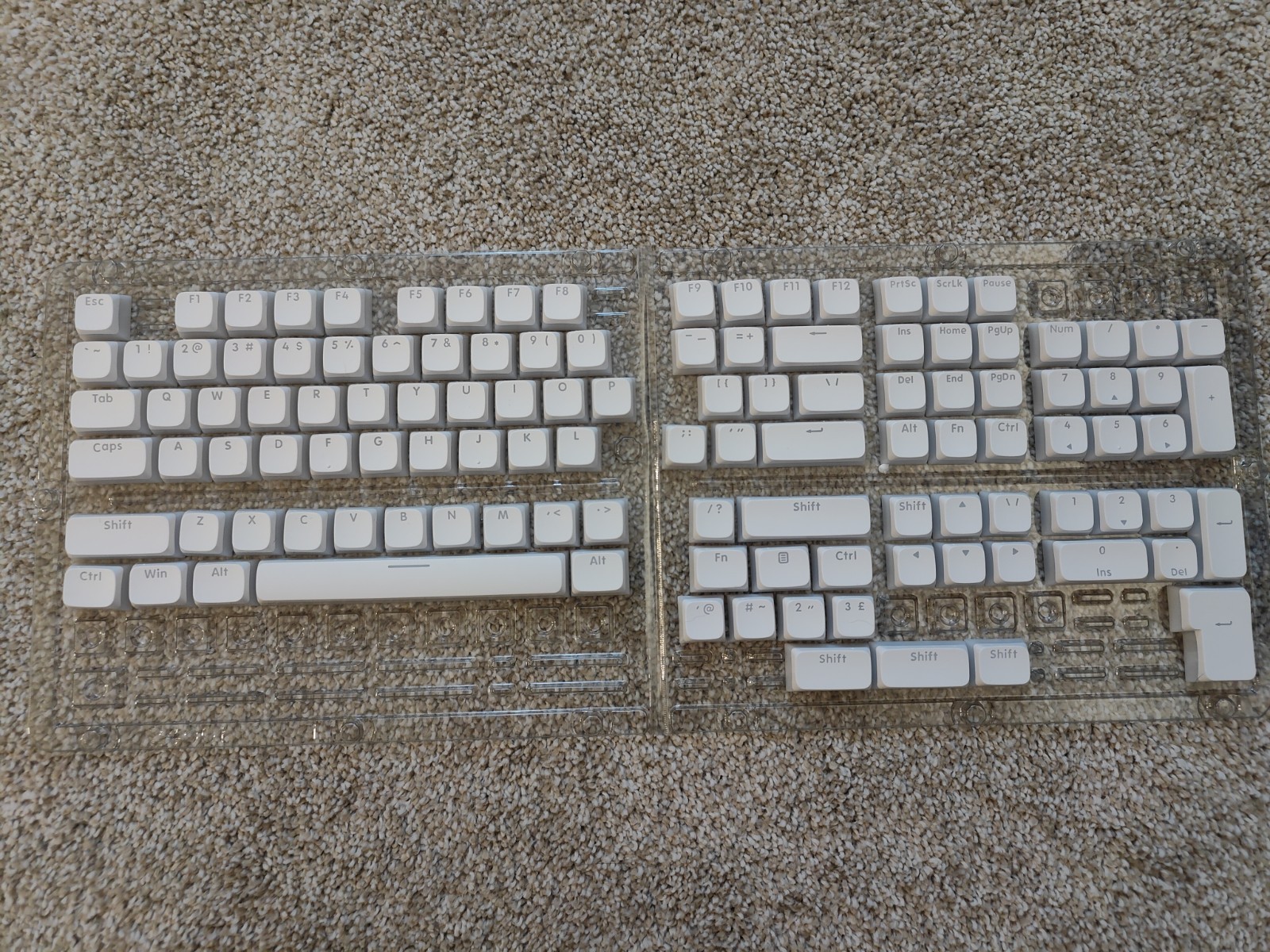 OEM White Pudding Keycaps XVX PBT Double Shot Cherry MX