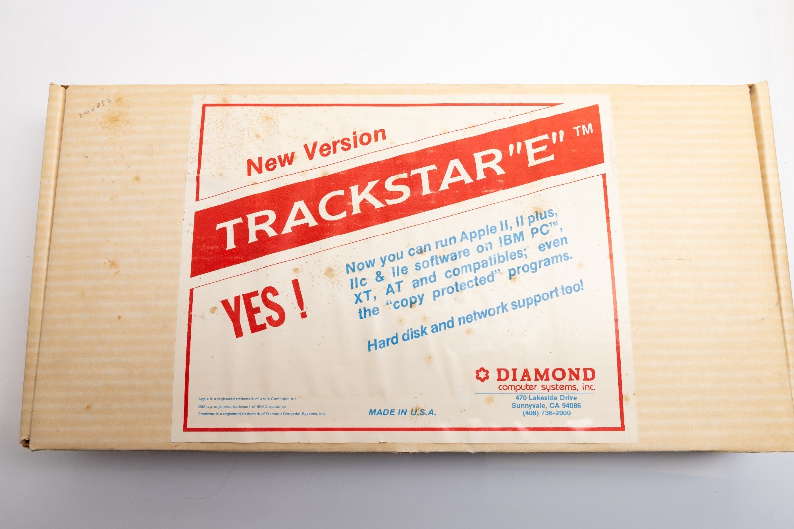 Diamond Computer Systems Trackstar E REV 2.1 Apple II IIe Emulator