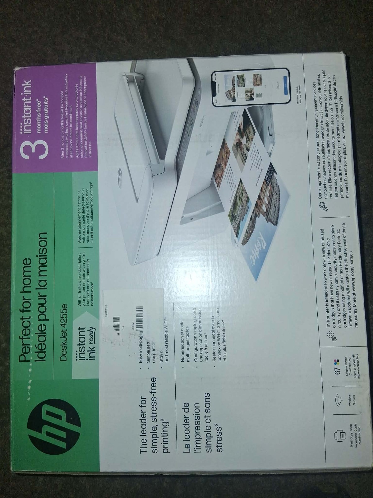 HP DeskJet 4255e Wireless All-in-One Inkjet Printer