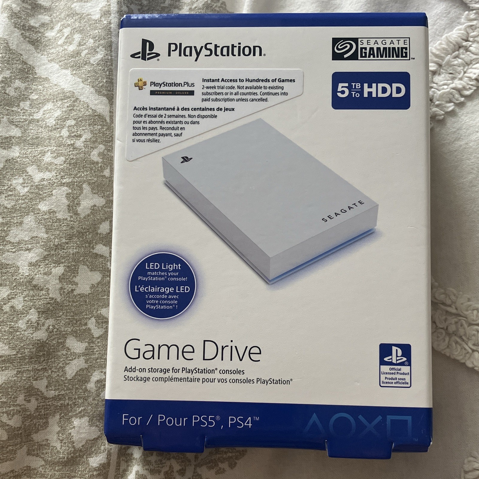 Seagate Game Drive for PlayStation 5TB External USB HDD for PS5PS4 White G1N