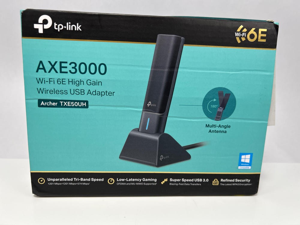 TP-Link Archer TXE50UH AXE3000 USB WiFi 6E Tri-Band Adapter Windows 11/10