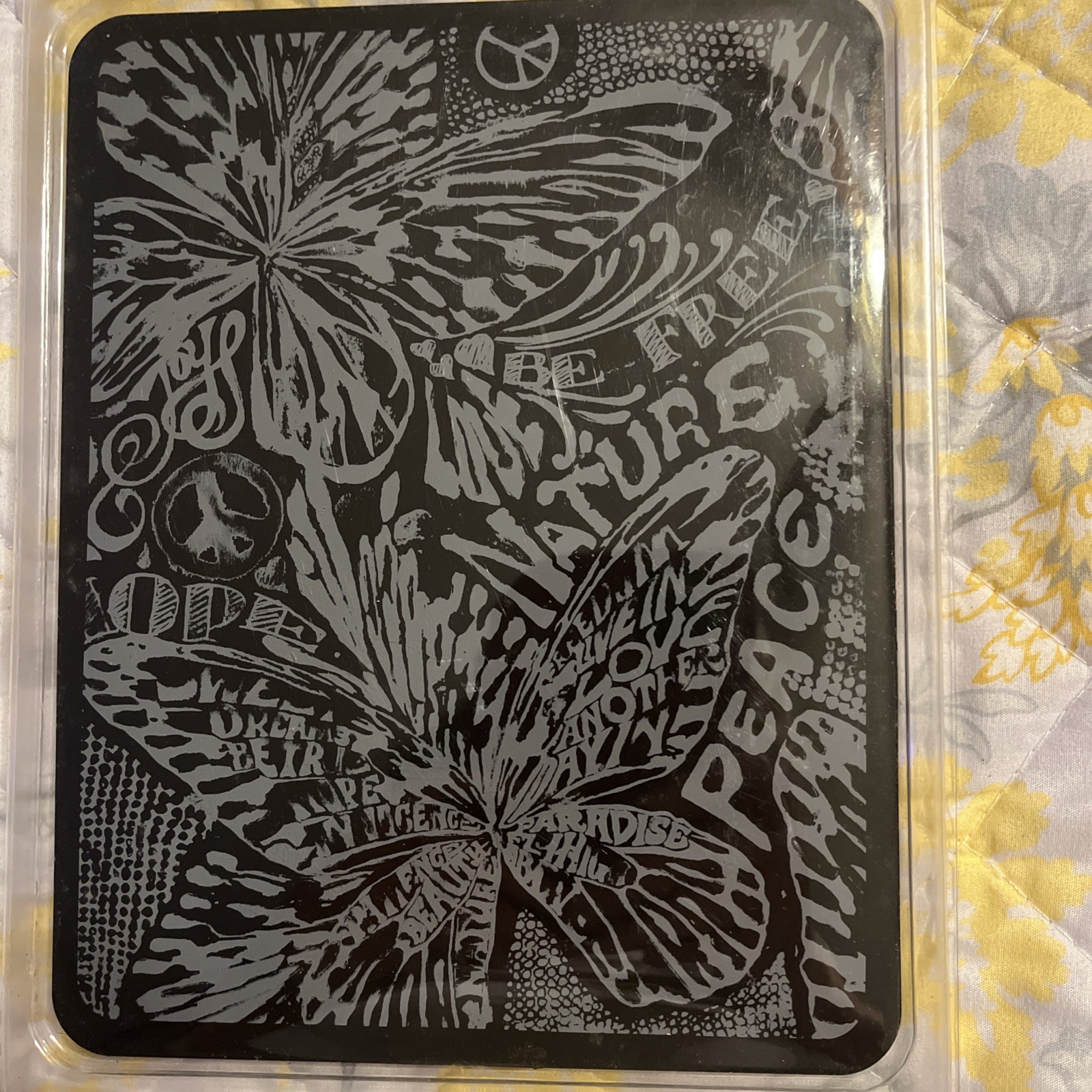 Lucky Brand Black Silicone iPad Cover - Open Front Butterfly Pattern