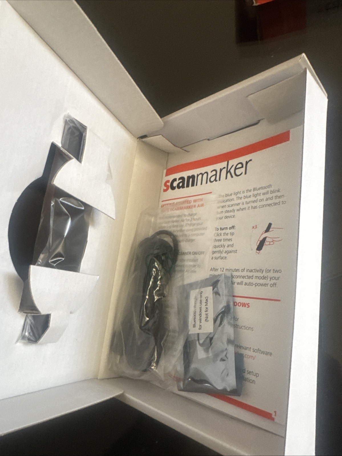 Scanmarker Air Pen Scanner - Wireless OCR Digital Highlighter and Reader Black