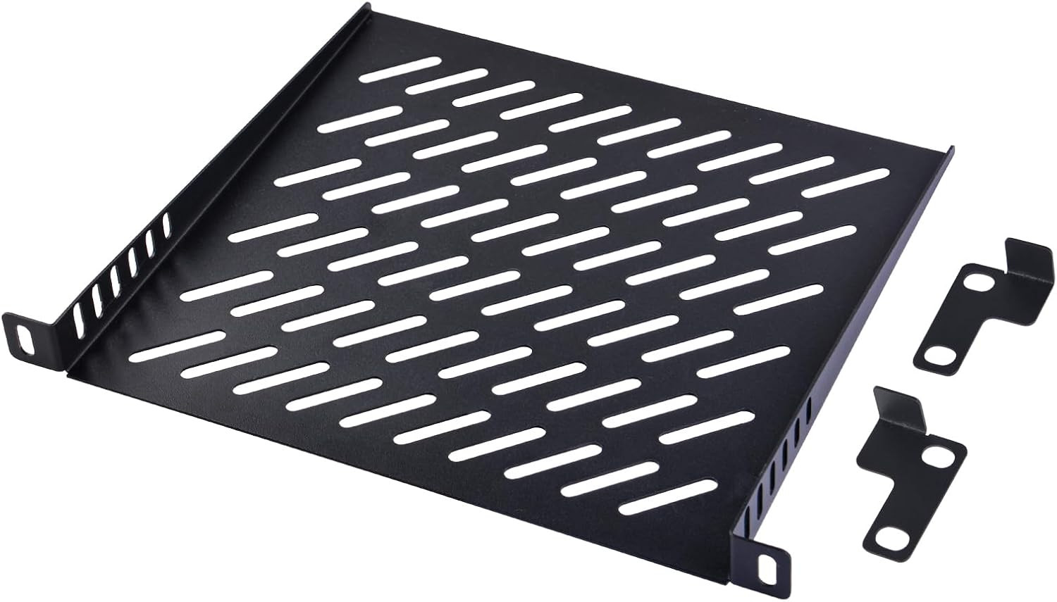 0.5U Server Rack Shelf, 7.87" Depth Vented Rack Mount Cantilever Tray