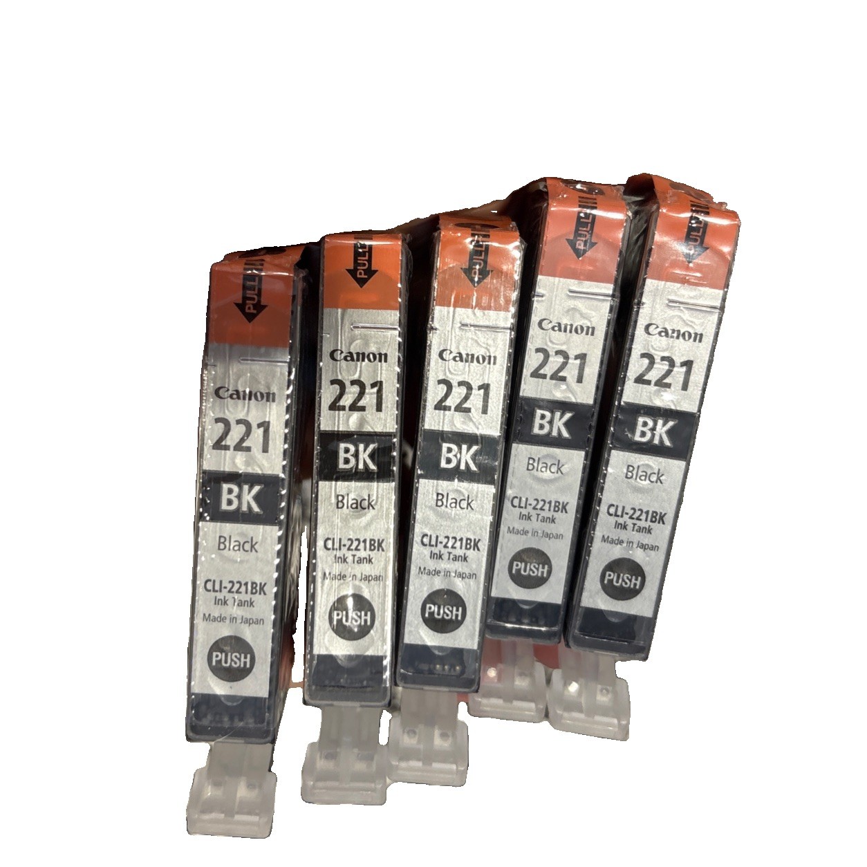 5 Canon 221 BK Black Ink Cartridge GENUINE NEW