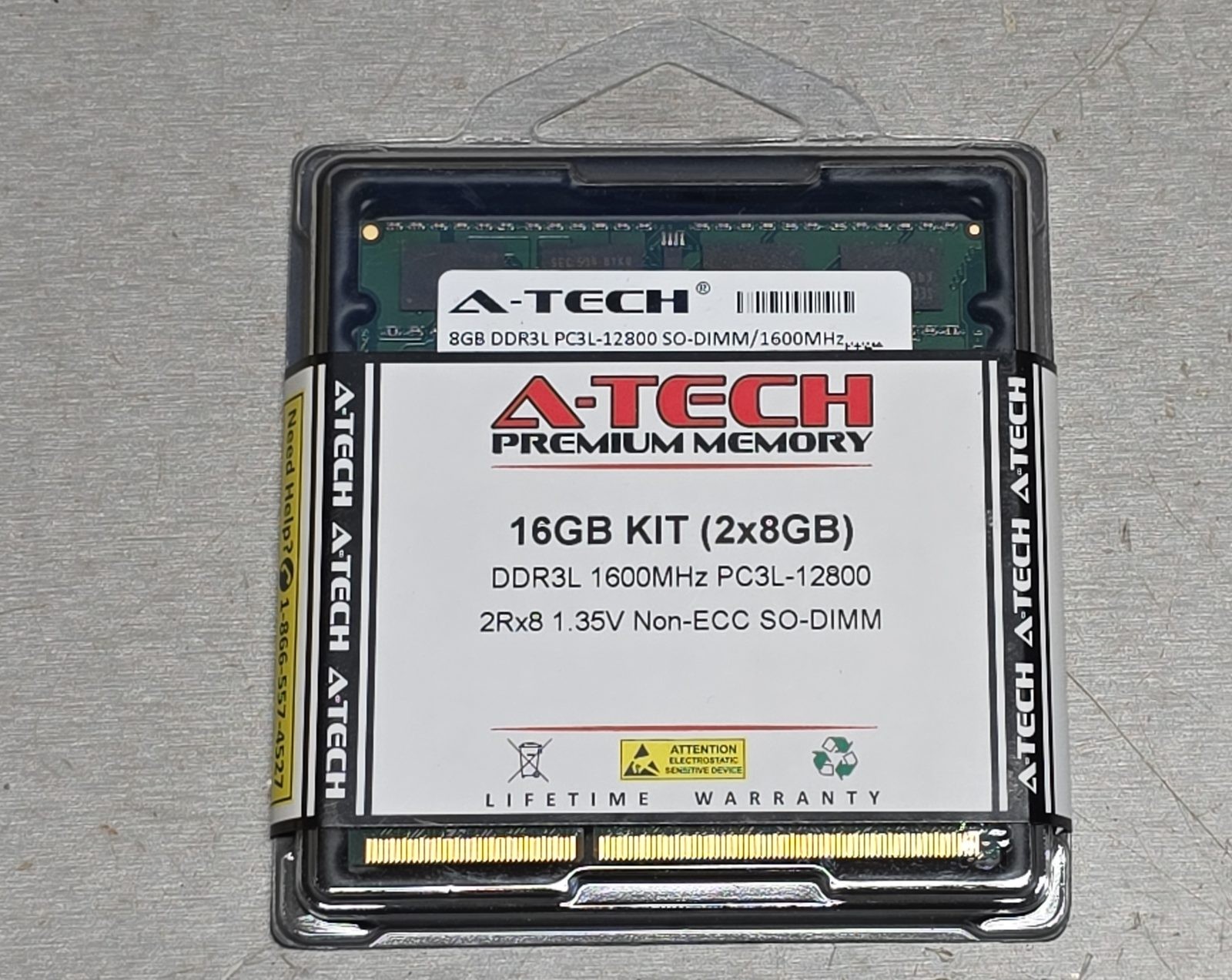 A-Tech 16GB (2x8GB) DDR3L 1600MHz PC3L-12800 SO-DIMM Laptop Memory Kit
