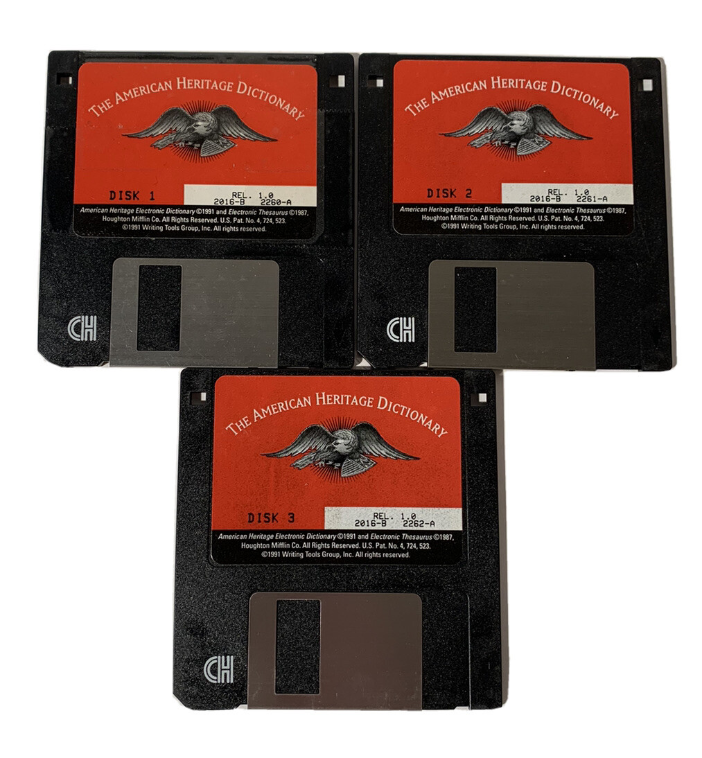 Vintage Software The American Heritage Dictionary 3.5" Floppy Disk 1991 Windows