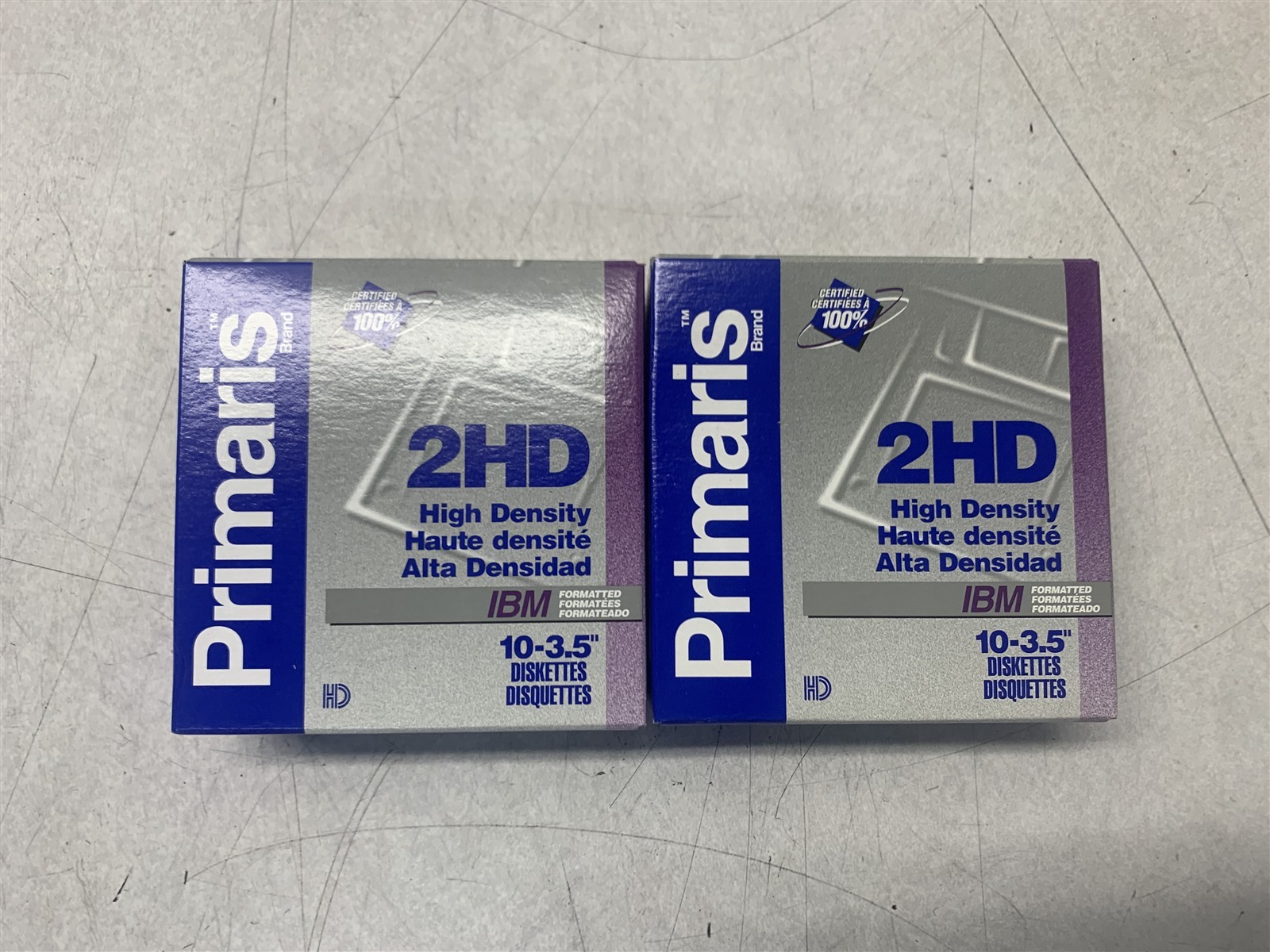 PRIMARIS 2HD HIGH DENSITY IBM 10-3.5 DISKETTES DISQUETTES LOT OF 2