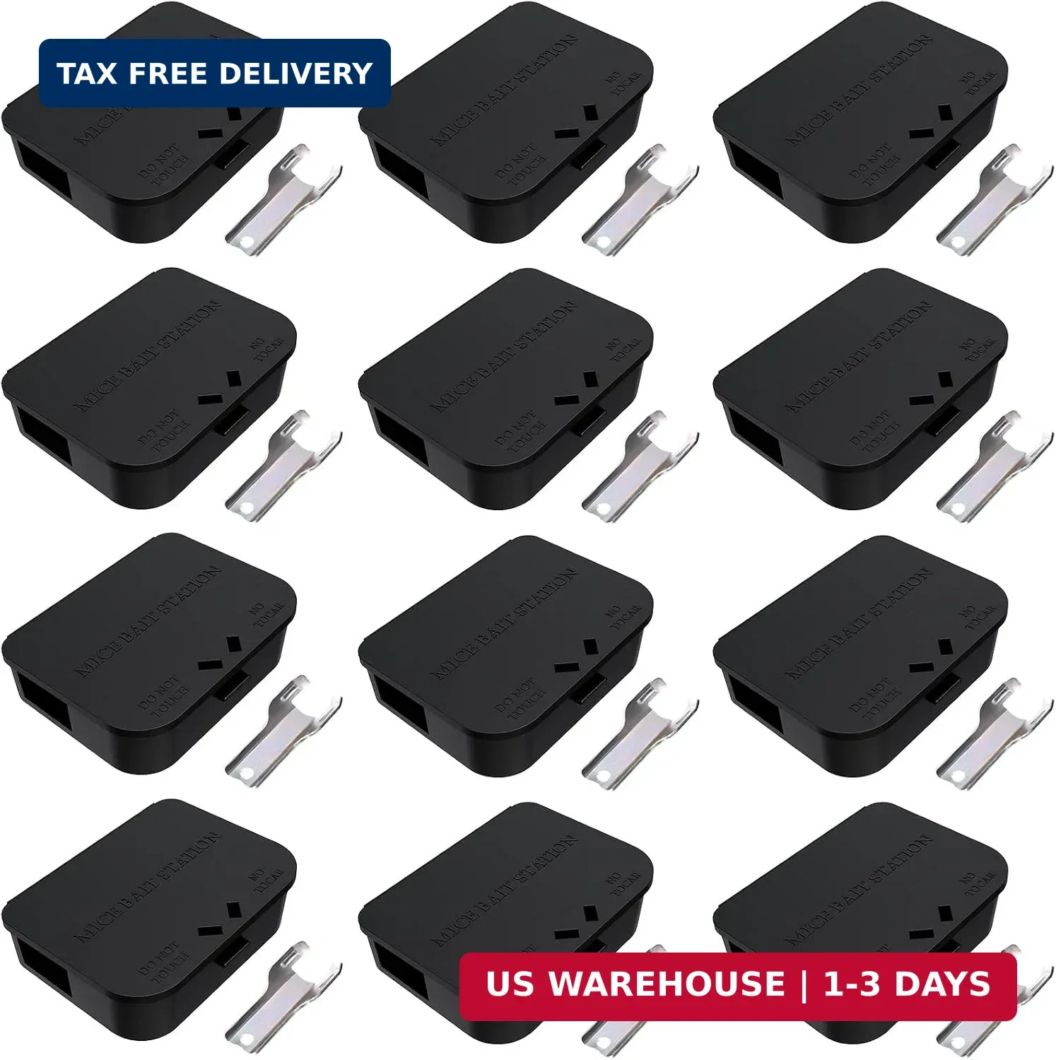 Mouse Stations with Keys 12 Pack, Keyless Design and Key Required Mouse Stations