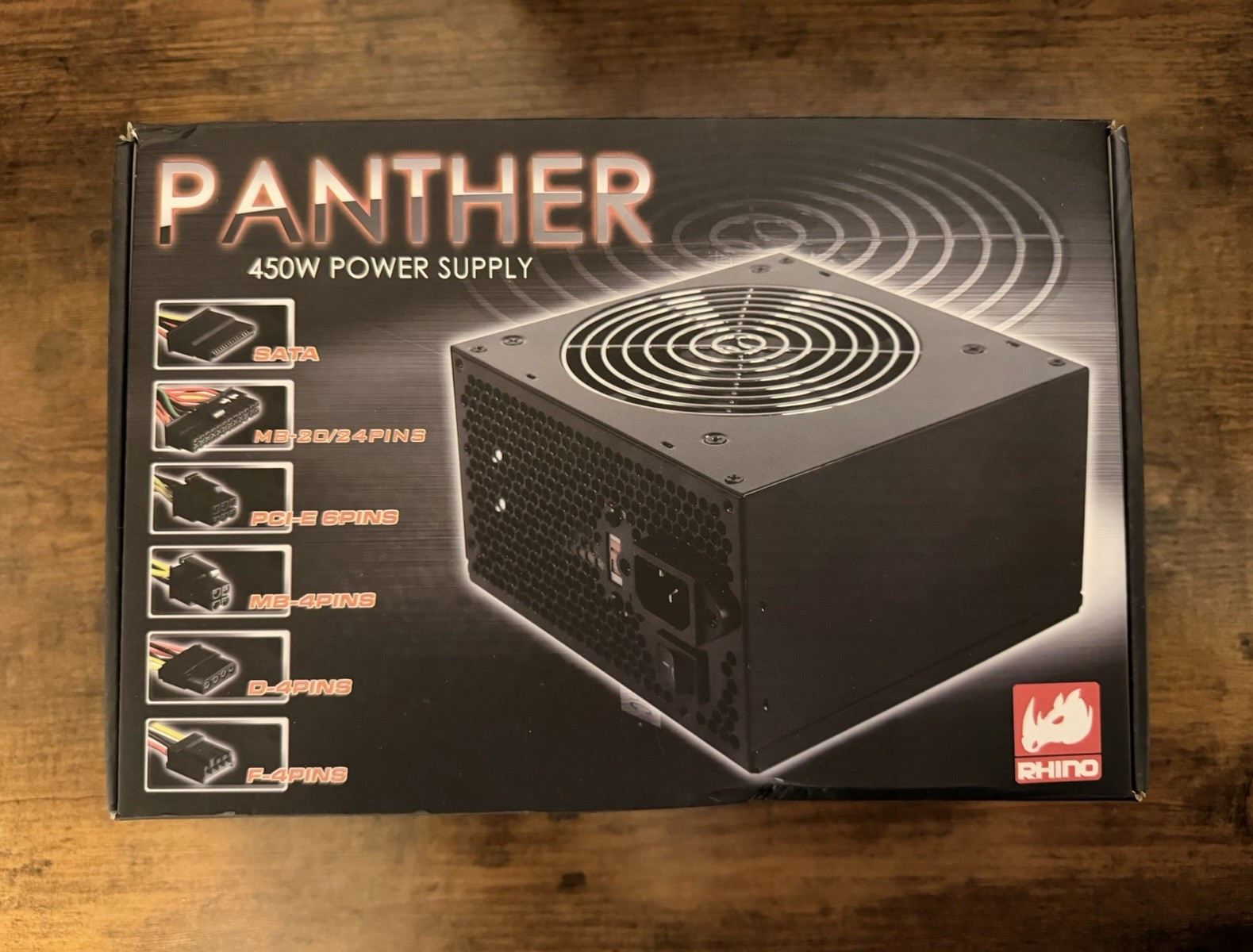 Rhino Panther 450W ATX Power Supply Unit Non-Modular 24-Pin SATA 6-Pin