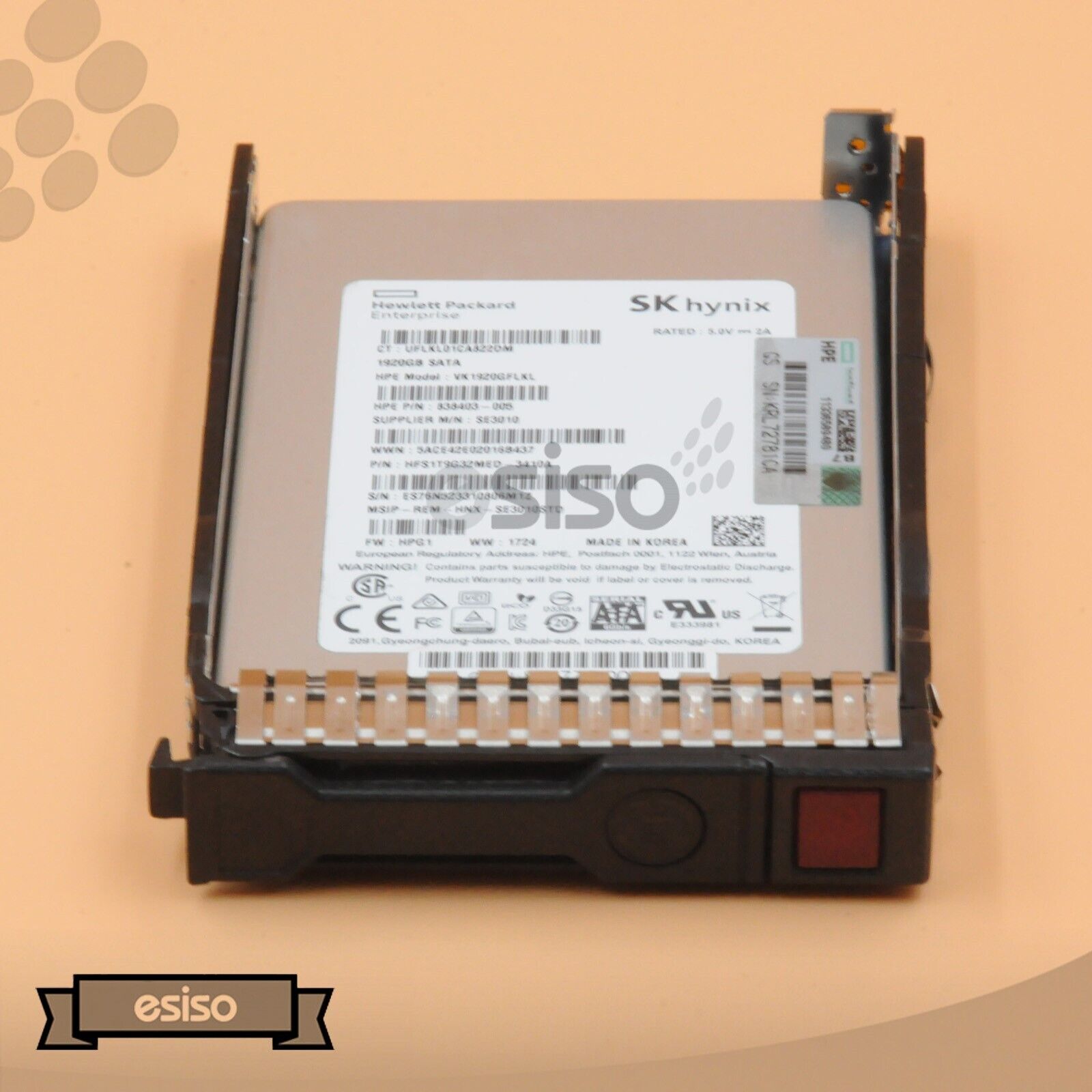 872056-001 871770-B21 HPE 1.92TB 6G 2.5'' SATA RI SC SSD FOR HPE DL360 G8 G9
