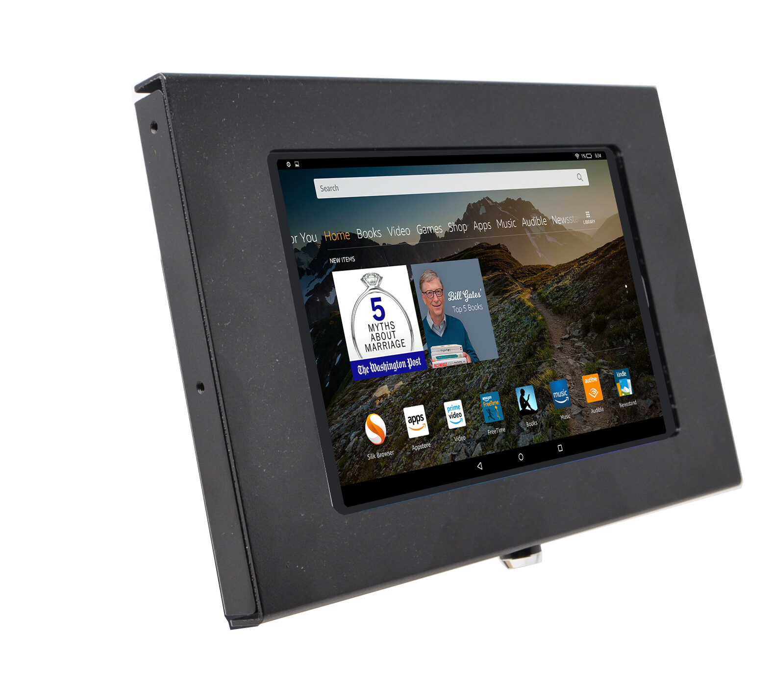 Amazon Fire HD 8 10 Max 11 Metal Locking Case 4 Kiosk POS Store Show Time Clock