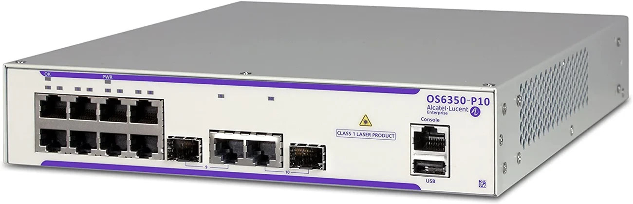 Alcatel-Lucent OS6360-10 OmniSwitch 8-Port Gigabit Switch 2x1G SFP 2x10G SFP+