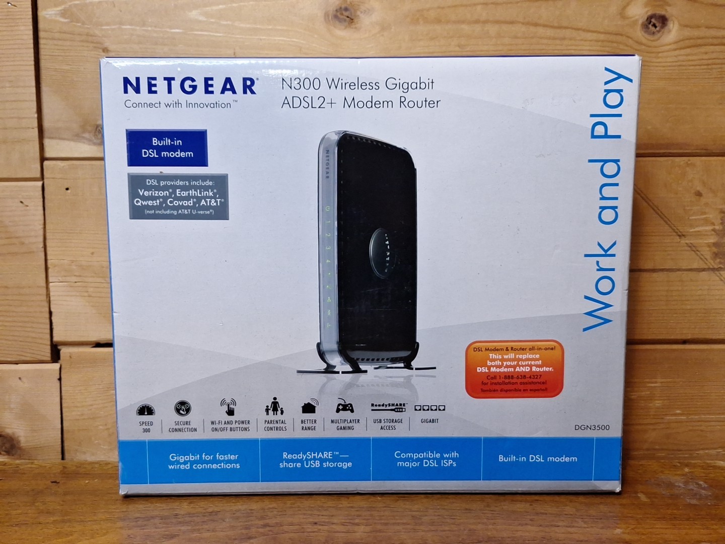 Netgear DGN3500 300 Mbps 4-Port Gigabit Wireless N Router (DGN3500100NAS)