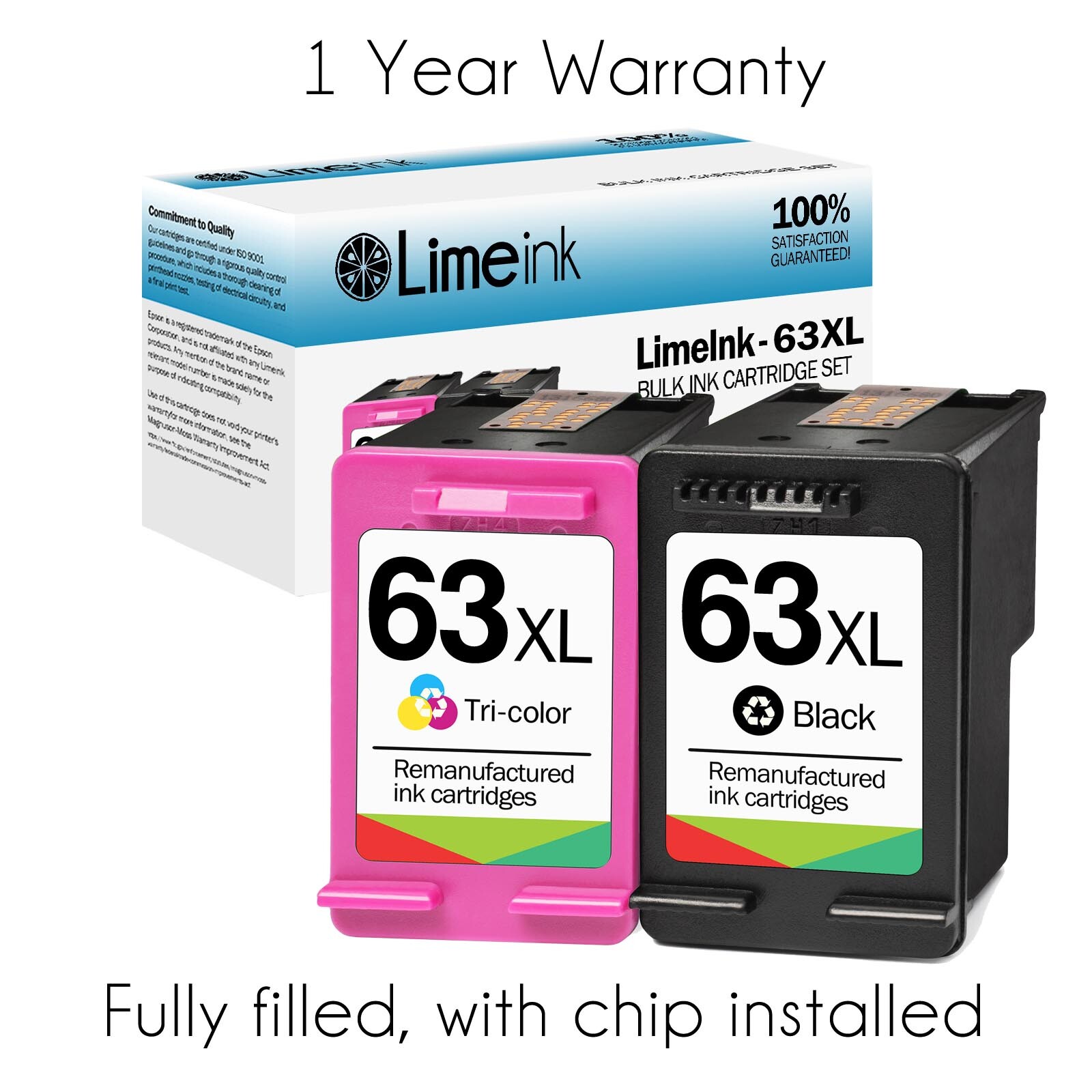 63XL Ink Cartridges for HP Deskjet 1110 1111 1112 2130 2132 3630 3632 5258