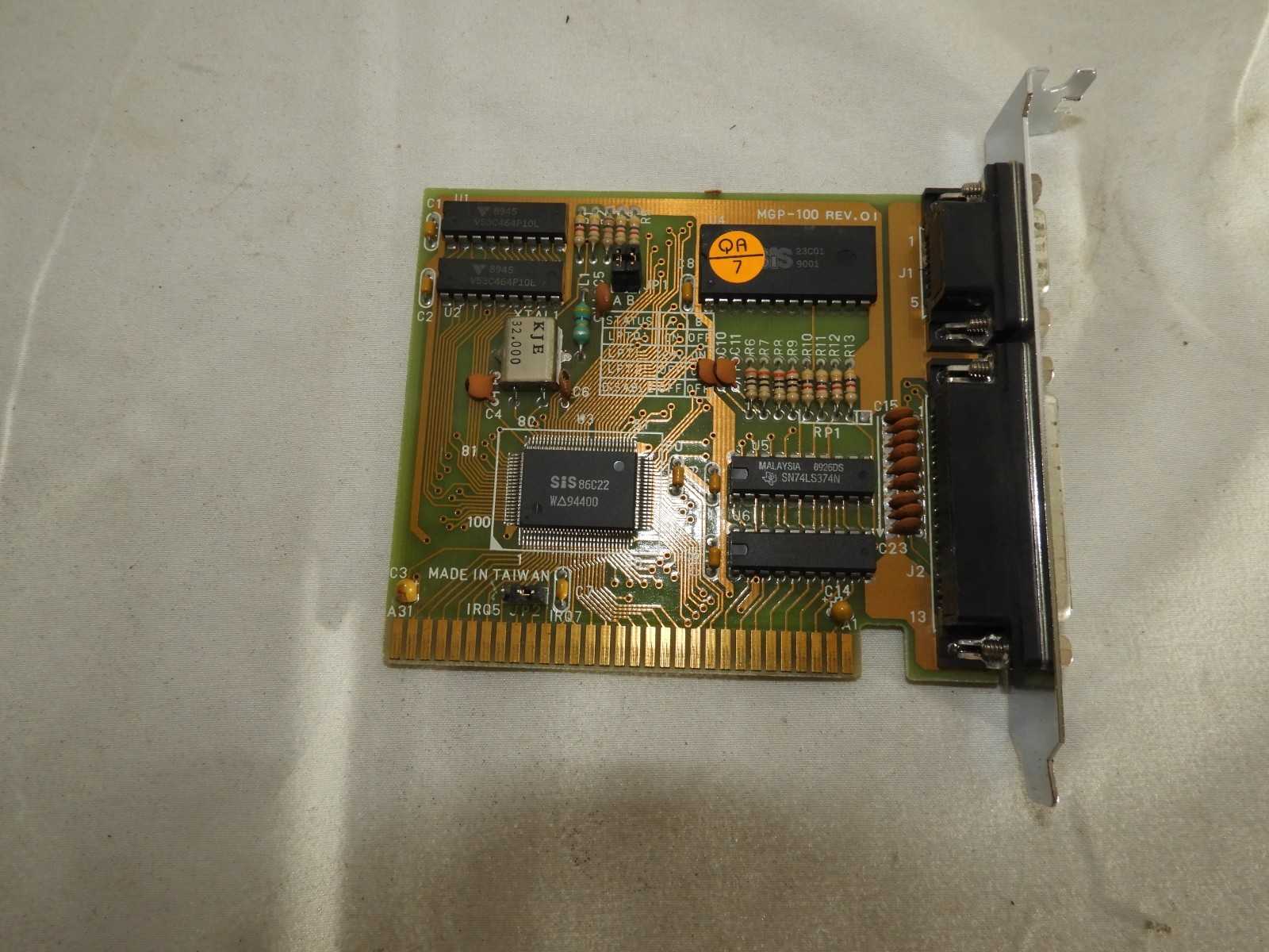 Vintage MGP-100 Rev.01 ISA Multi I/O Expansion Card SiS 86C22 Untested