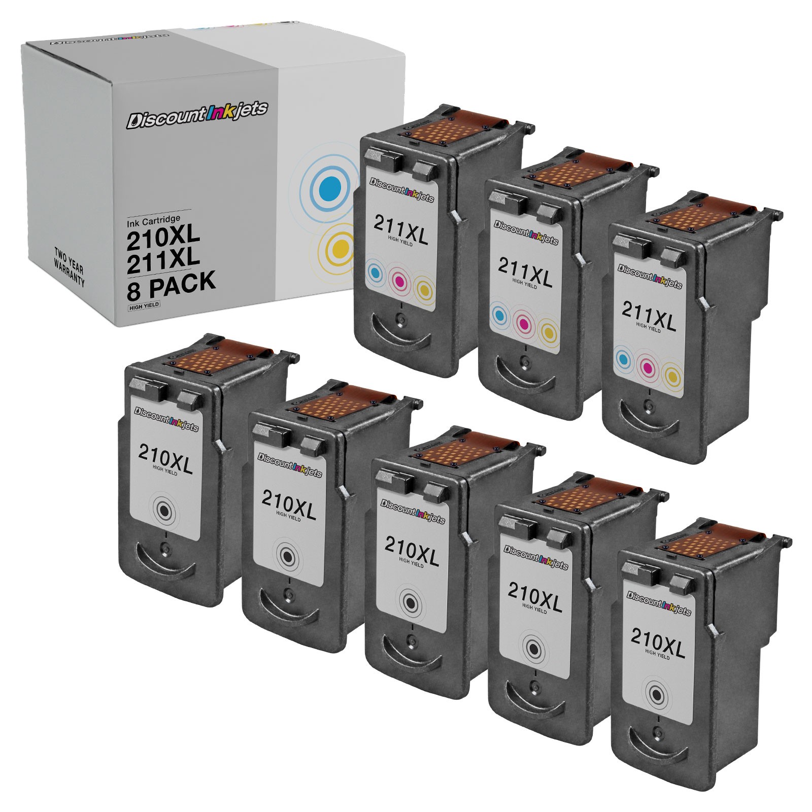 8PK BLACK COLOR Set for Canon PG-210XL CL-211XL Ink Cartridge PIXMA iP2700 MX420