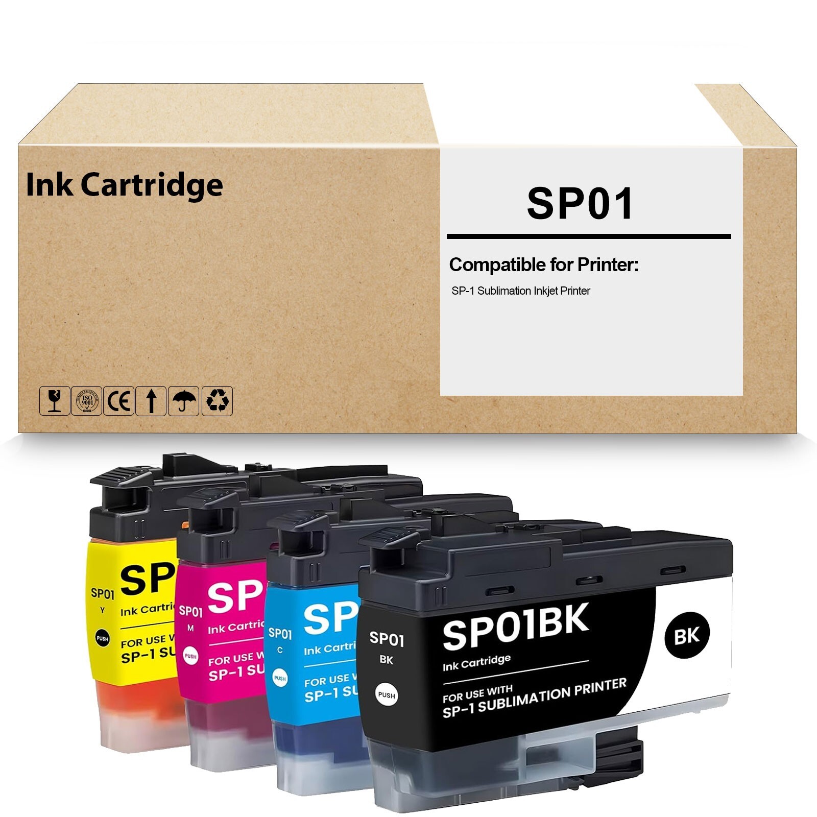 4 PacK SP01 Sublimation Ink Cartridge for SP-1 Sublimation Inkjet Printer