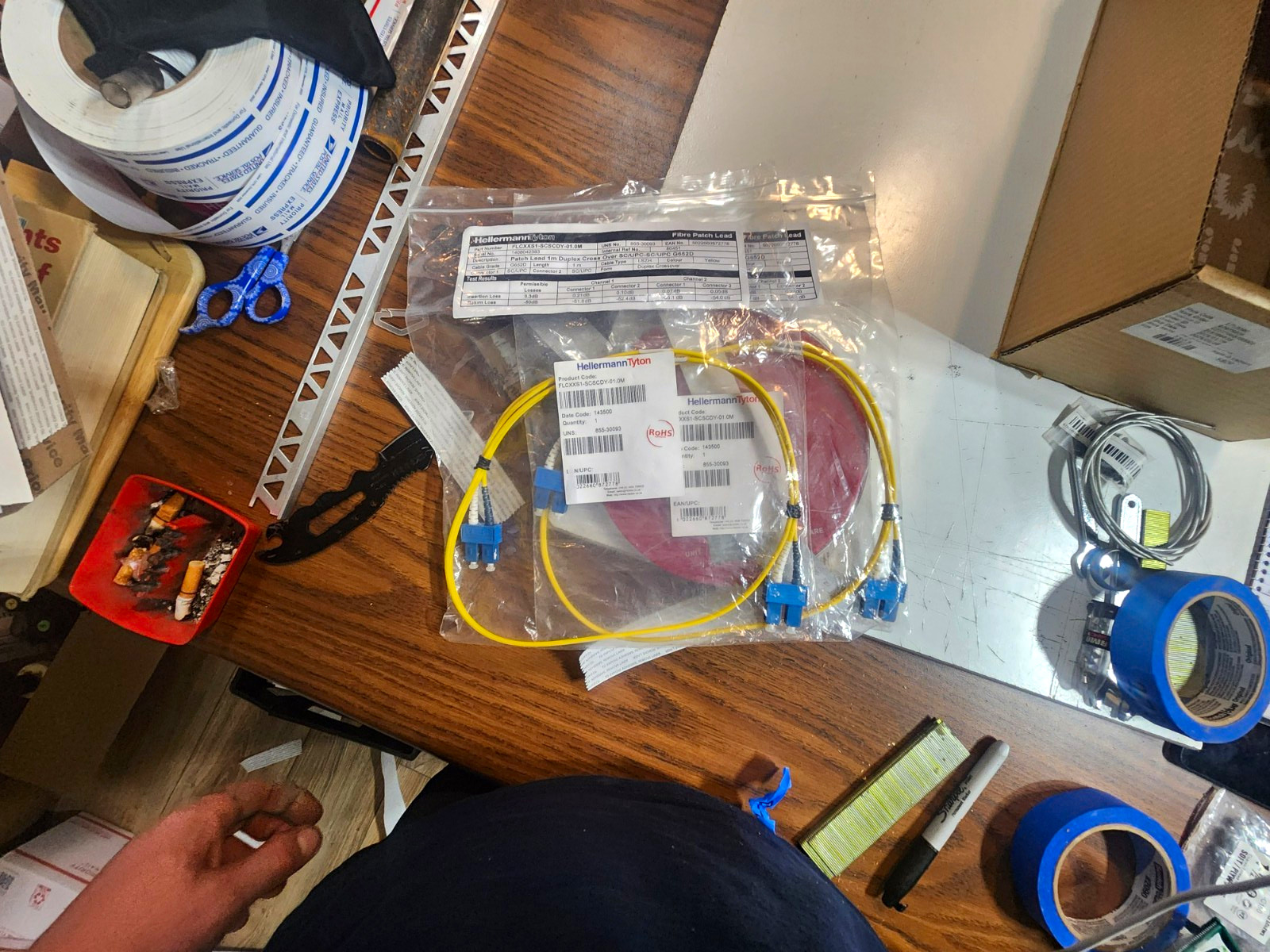 HellermannTyton 1m Fiber Patch Lead SC/UPC to SC/UPC Yellow FLCXXS1-SCSCDY