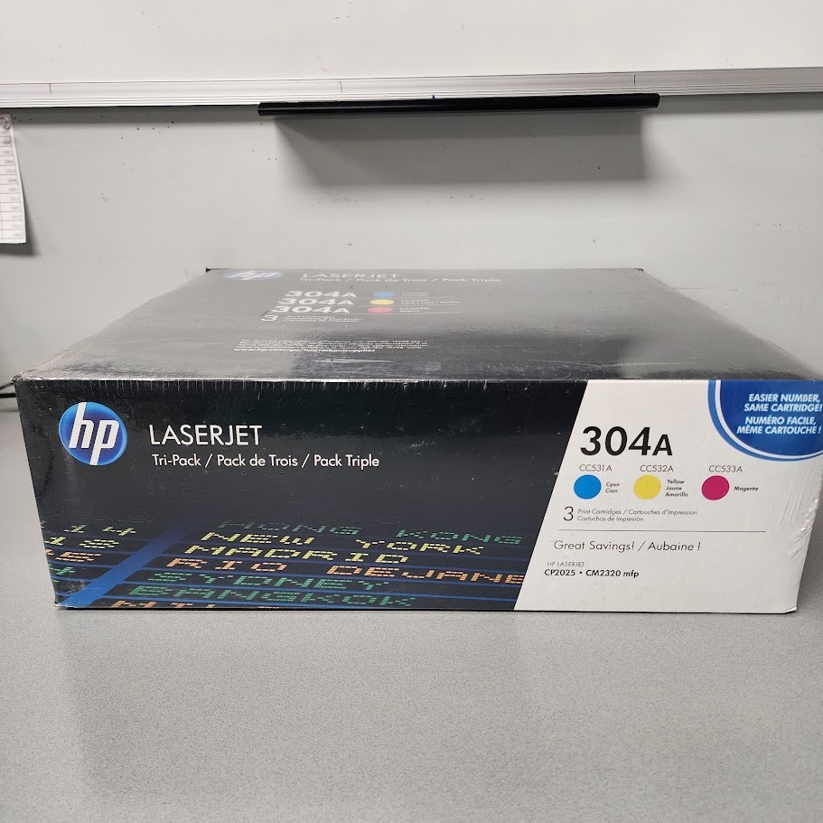HP LaserJet 304A Tri-Pack – Cyan, Yellow, Magenta (CC531A / CC532A / CC533A)