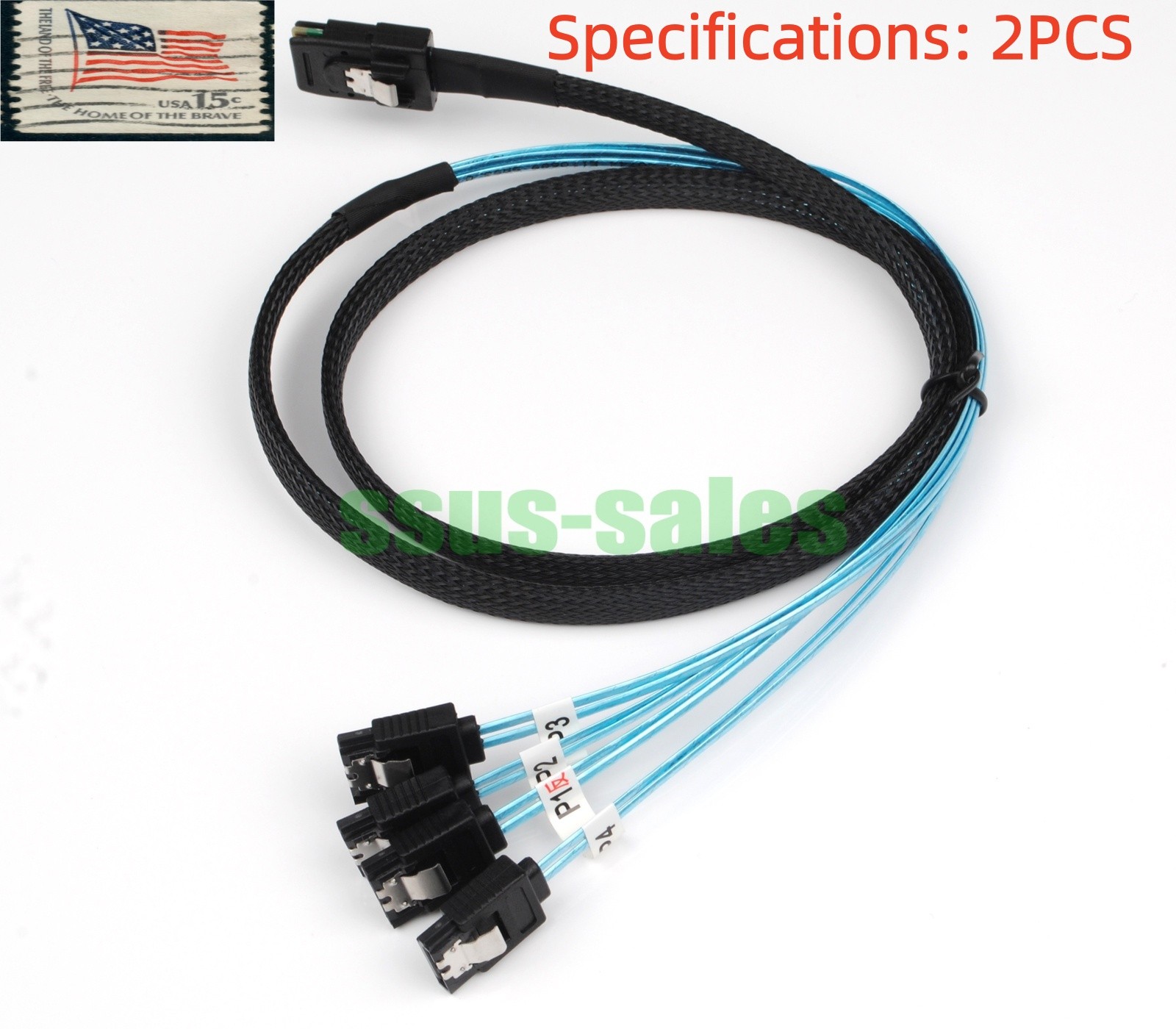 2pcs SFF-8087 Reverse 1M SAS Cable RAID cards SATA hard drive SAN/NAS backplanes