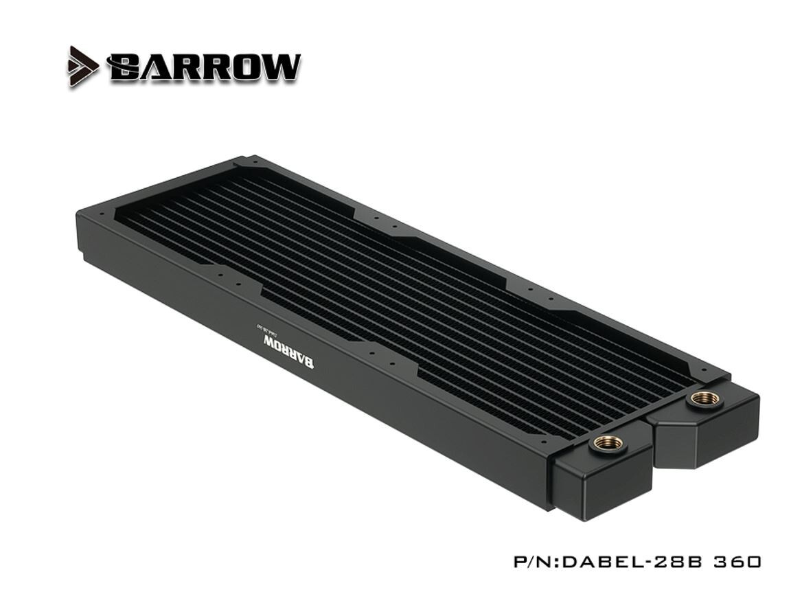 Barrow Copper Radiator 28mm Thick 360mm G1/4" Thread Black USA SHIPPING