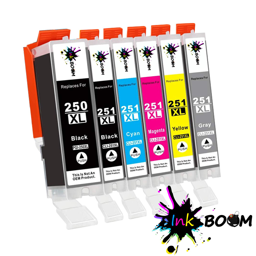 6 Ink Cartridge for PGI-250 CLI-251 PIXMA IP8720 MG6320 MG7120 MG7520