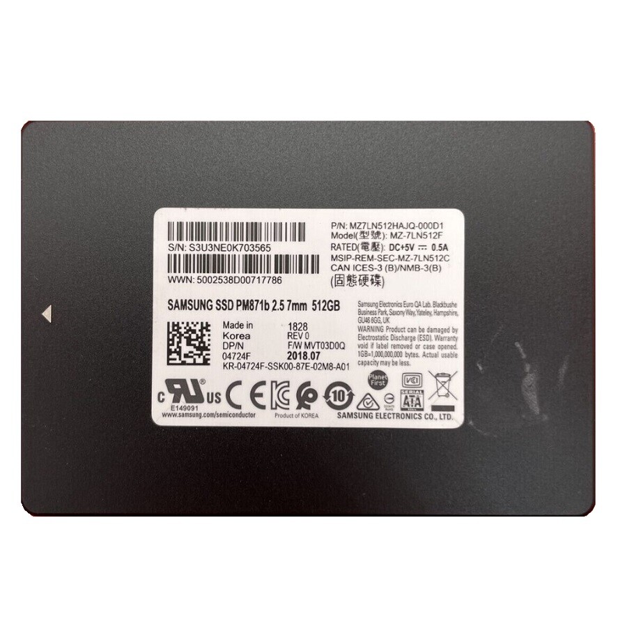 compatible Samsung PM871b 512GB SATA III 2.5"6.0Gbps MZ-7LN1T0C SolidState Drive
